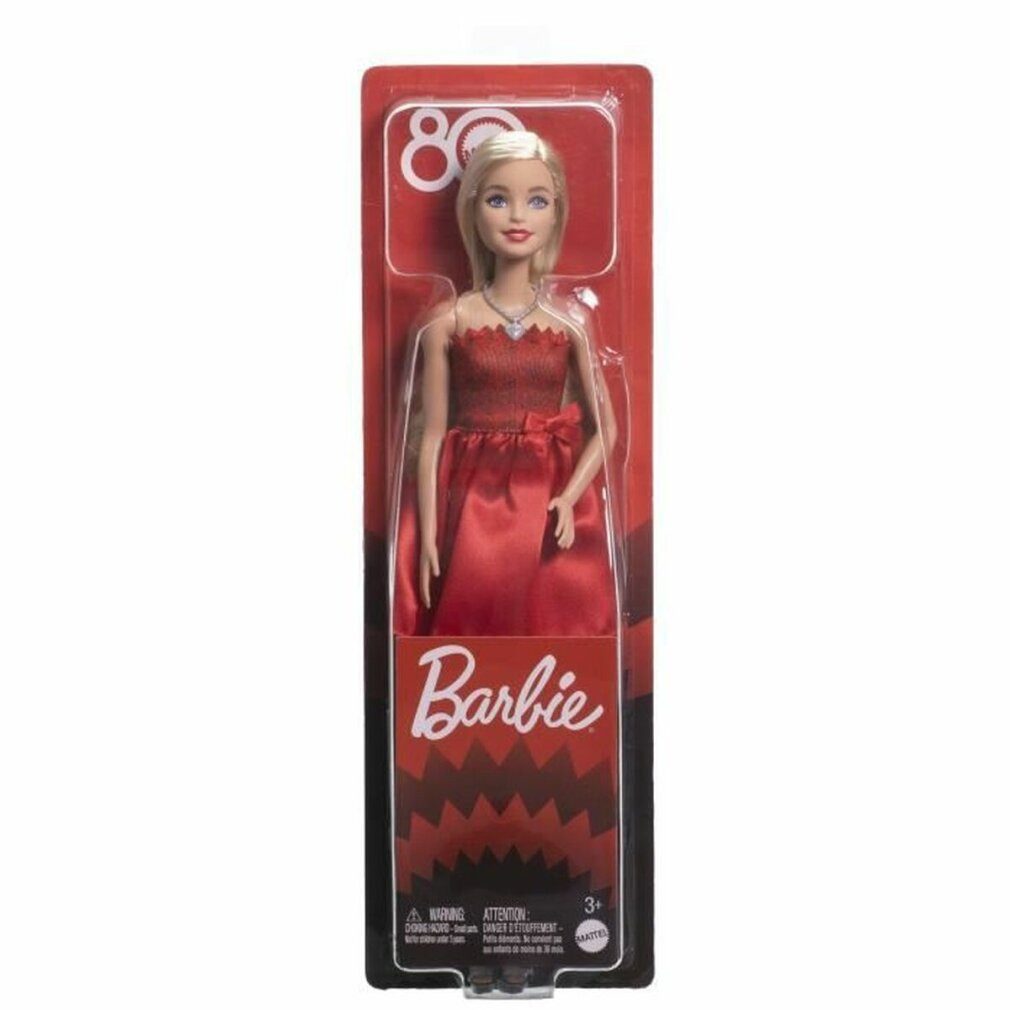 Mattel GmbH Spielfigur Rubinrote Barbie-Party-Modepuppe zum 80. Jubiläum vo günstig online kaufen