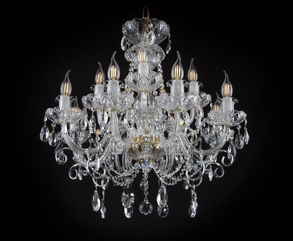 JVmoebel Kronleuchter Luxus Kristall Deckenleuchte Handarbeit Bohemia, Warmweiß, Made in Europa