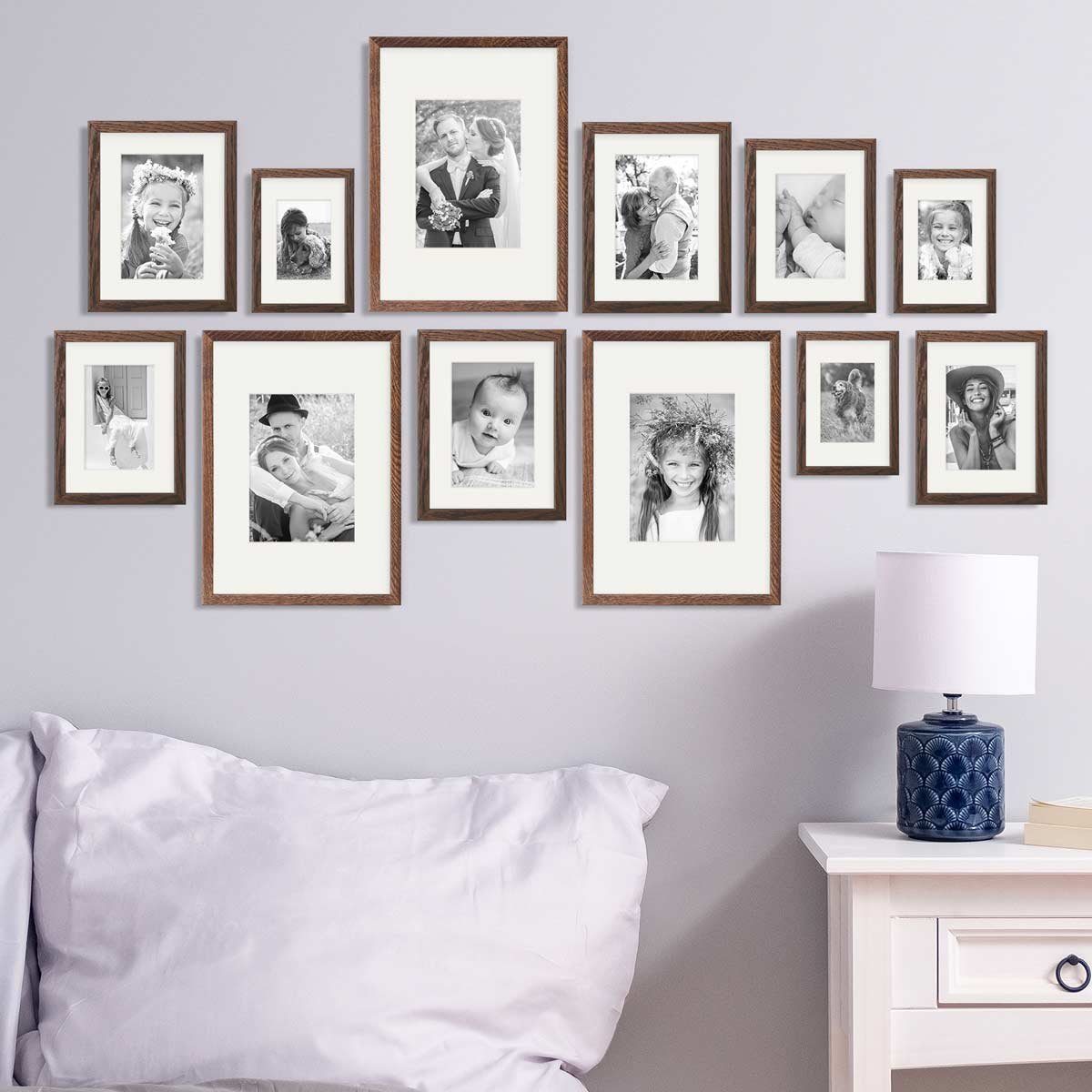 PHOTOLINI Bilderrahmen 12er Set Echtholz 10x15 günstig online kaufen