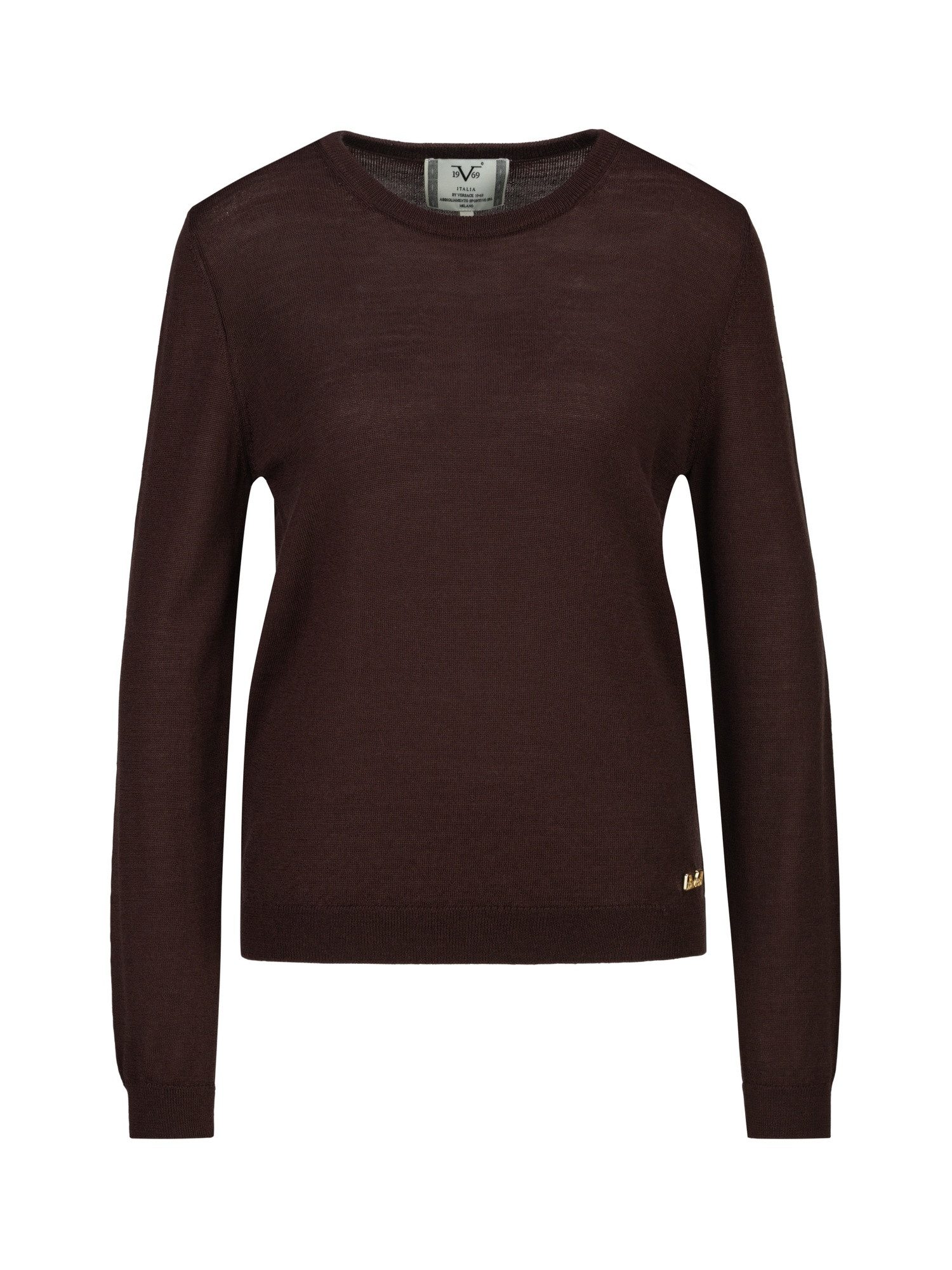 19V69 ITALIA Strickpullover Gina Damen Merinowolle, Oversize mit Rundhals