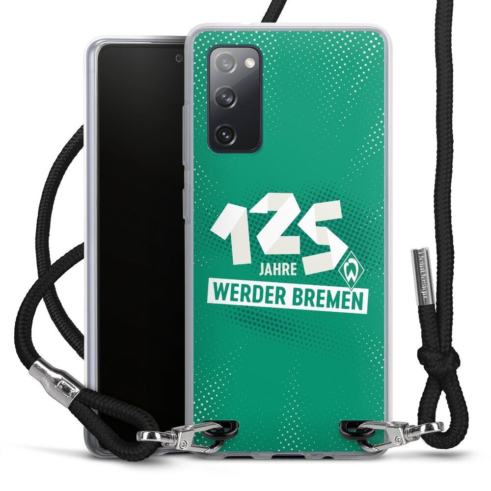 DeinDesign Handyhülle 125 Jahre Werder Bremen Offizielles Lizenzprodukt, Samsung Galaxy S20 FE 5G Handykette Hülle mit Band Case zum Umhängen