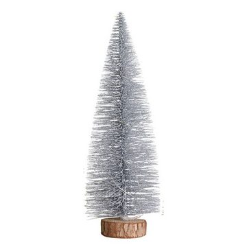 BURI Dekofigur Deko-Tannenbaum mit Glitzer und 5 LEDs 20cm Warmweiß