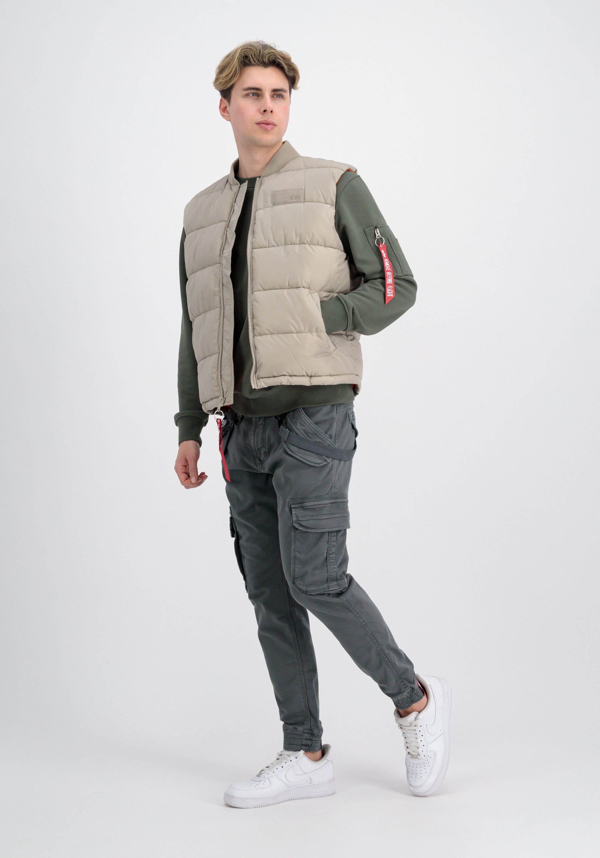 Puffer Vests Industries Men - sand Alpha Industries Vest vintage LW Alpha Blouson