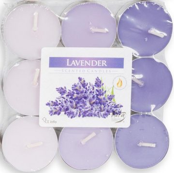 Levandeo® Duftkerze, 72 Kerzen 4x18 Stück Lavendel Rose Vanille Orange Duftkerzen