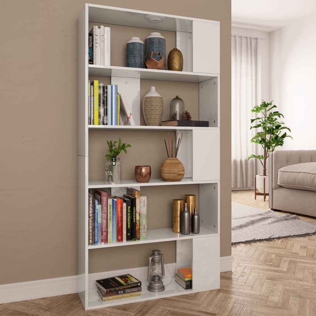 80x24x159 Hochglanz-Weiß cm furnicato Bücherregal Bücherregal/Raumteiler