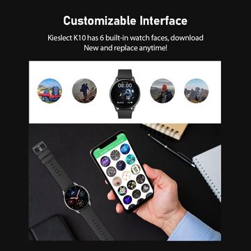 Kieslect Smartwatch (1,32 Zoll, Android, iOS), K10 multifunktional, wasserdicht, IP68, Sportmodus, Herzfrequenzmesser