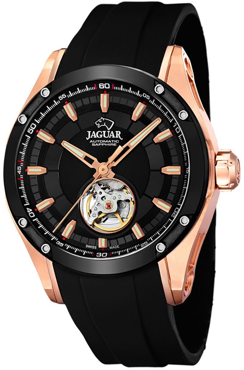 rund, Herren Uhr JAGUAR PURarmband Jaguar PUR, Quarzuhr Elegant schwarz, Automatik Herren J814/1 Armbanduhr