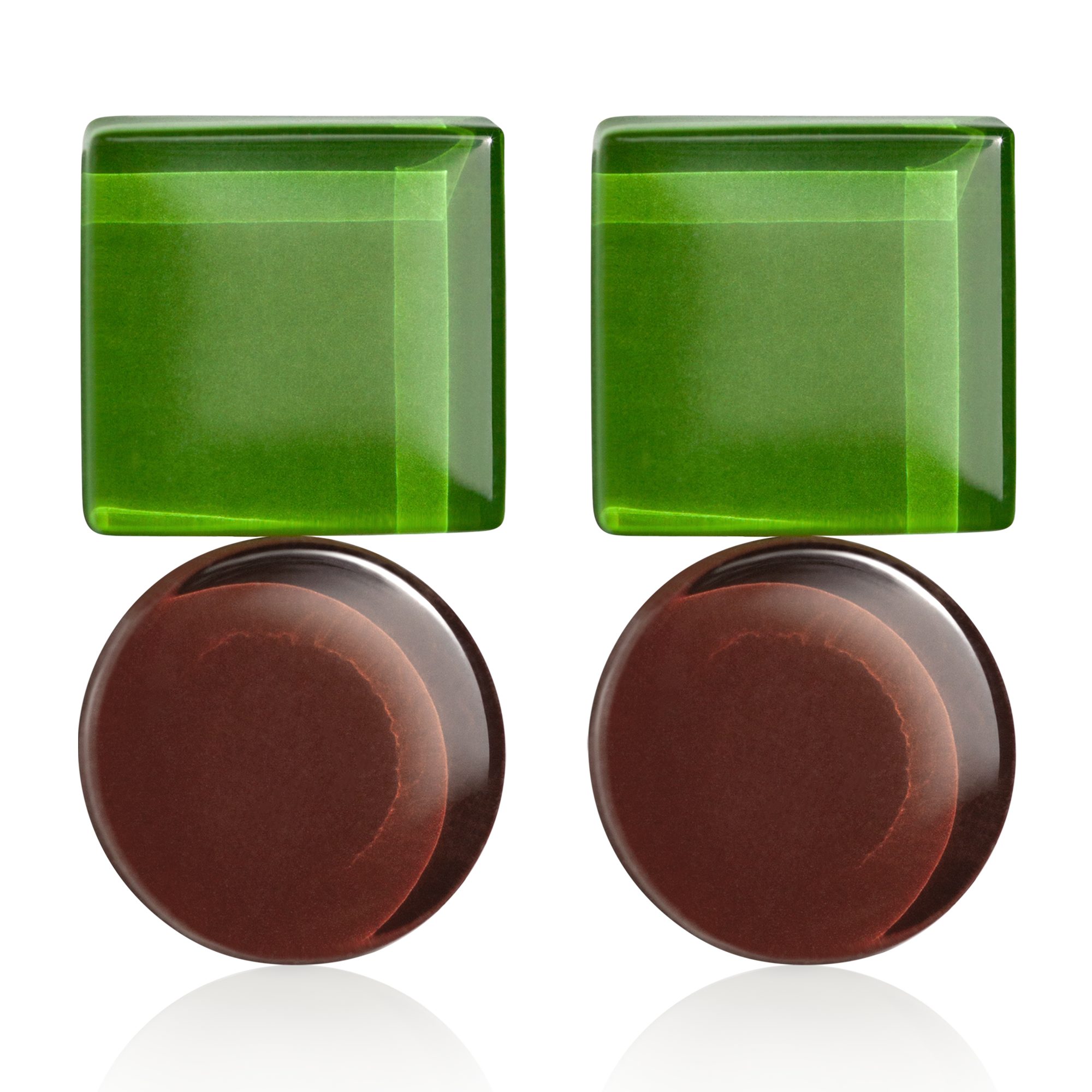 ALEXASCHA Paar Серьги-гвоздики Geometrische Серьги aus Glas – farbenfroh & handgemacht