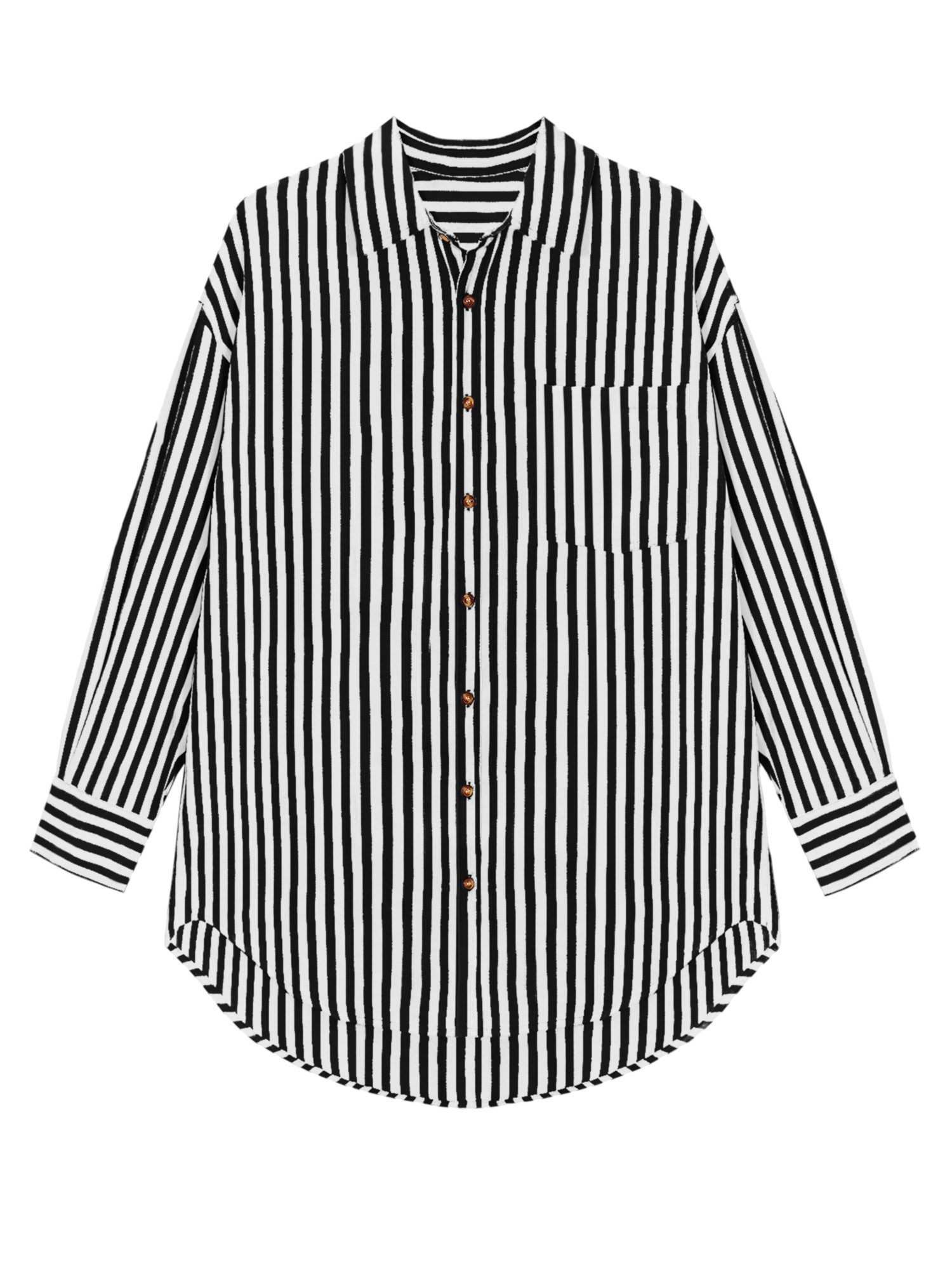 Imily Bela Blusenshirt Damen Übergroße gestreifte Button-Down-Hemden (Packu günstig online kaufen