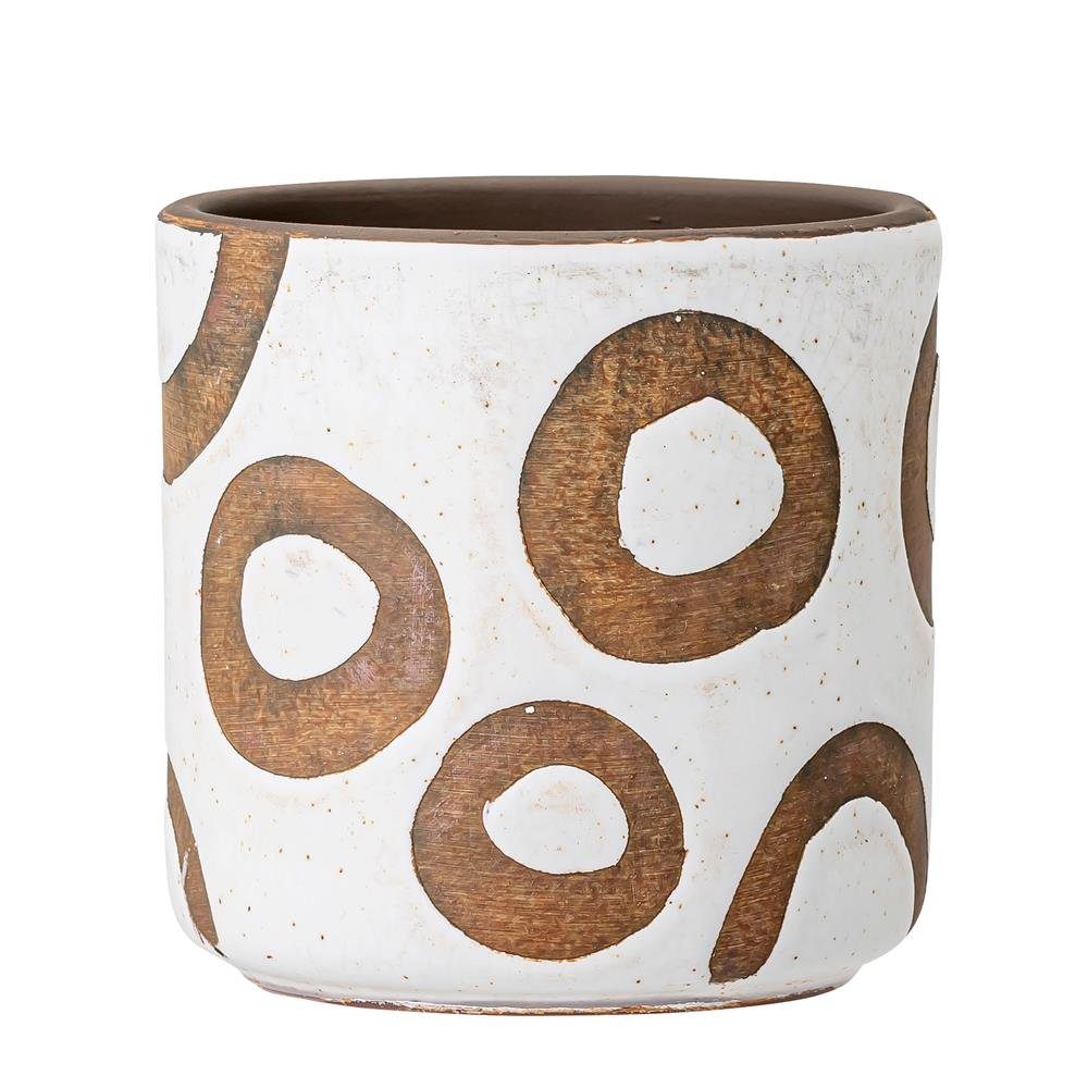 Bloomingville Blumentopf weiß 12cm Terrakotta Kringel