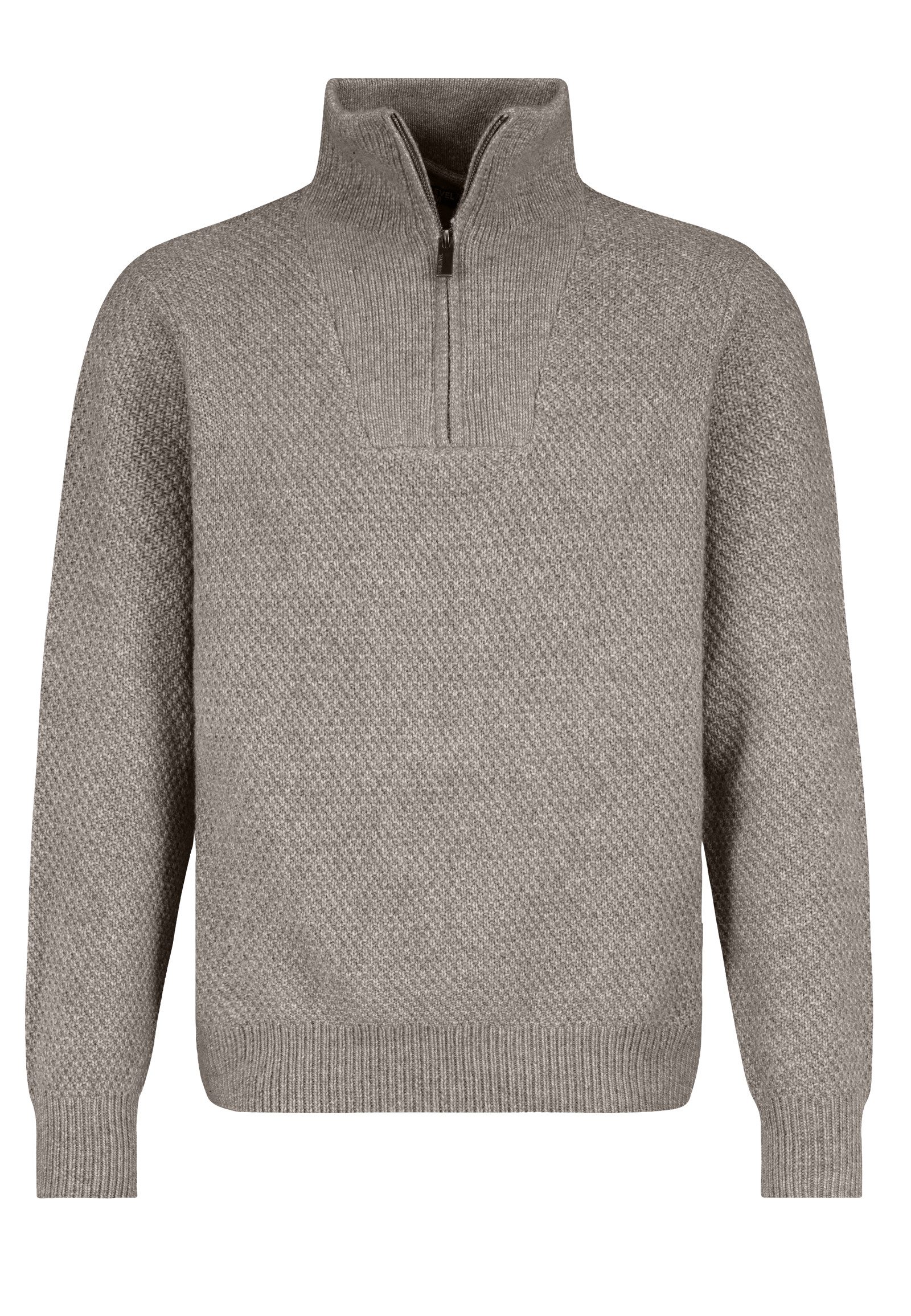 SUBLEVEL Strickpullover Herren Troyer Sweater Half-Zip, Strukturmuster