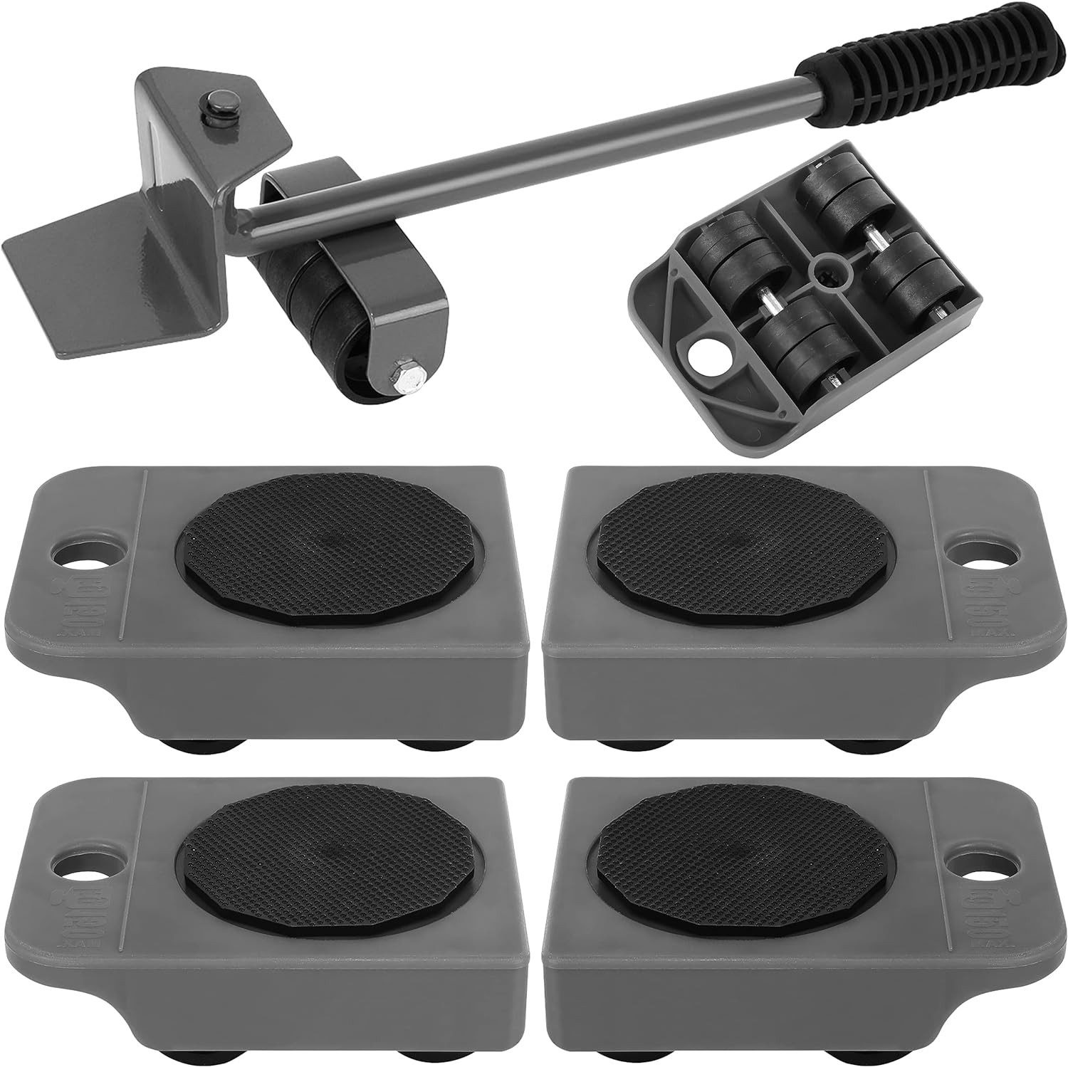 BIGSTREN Möbelrolle Möbelheber Möbelhund Möbeltransport Transportroller Umzugsset grau, (5-St)