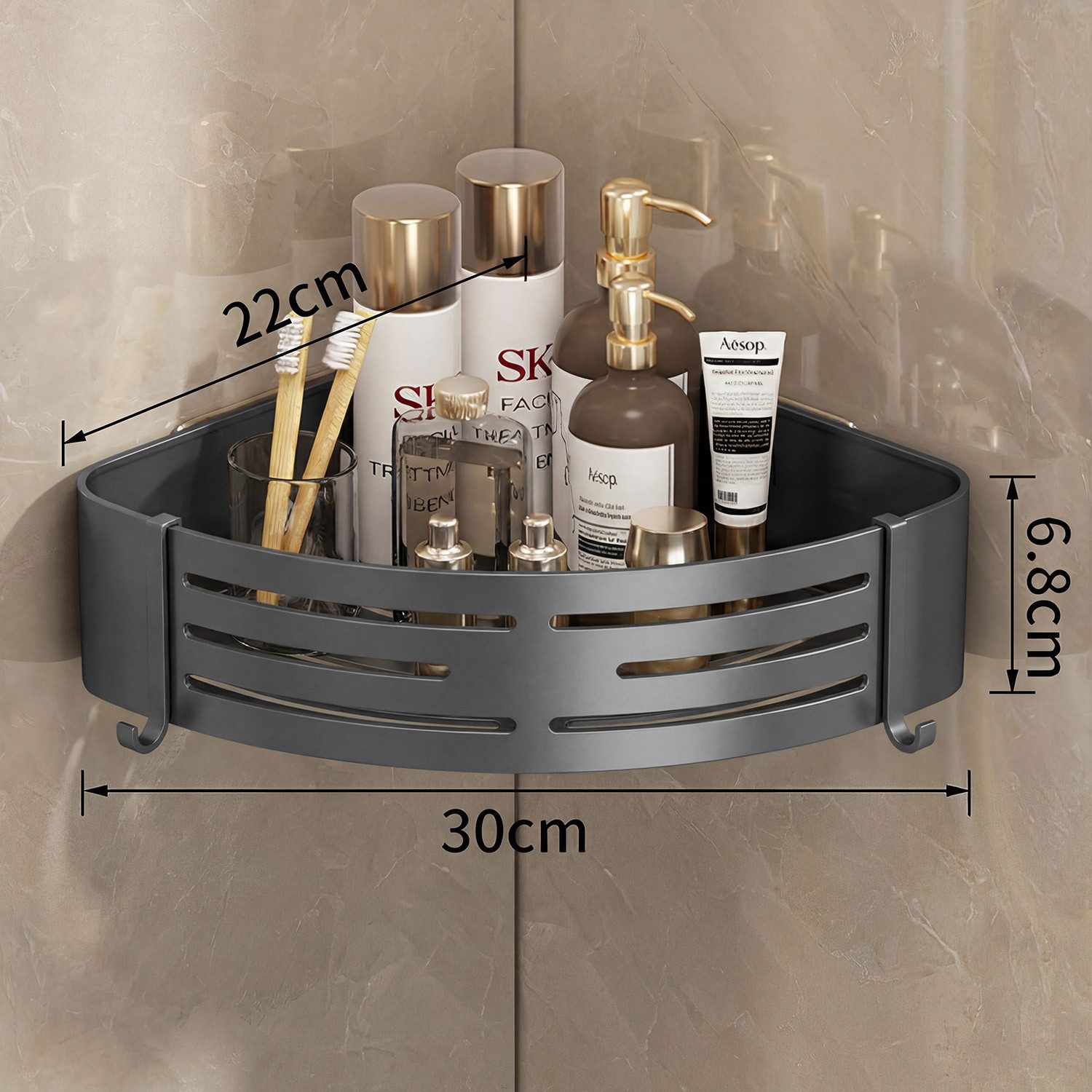 ANYSUN Duschregal Duschablage ohne Bohren Badezimmer Organizer,Badregal Duschregal, 1-tlg., Duschkörbe für Bad Küche Toilette