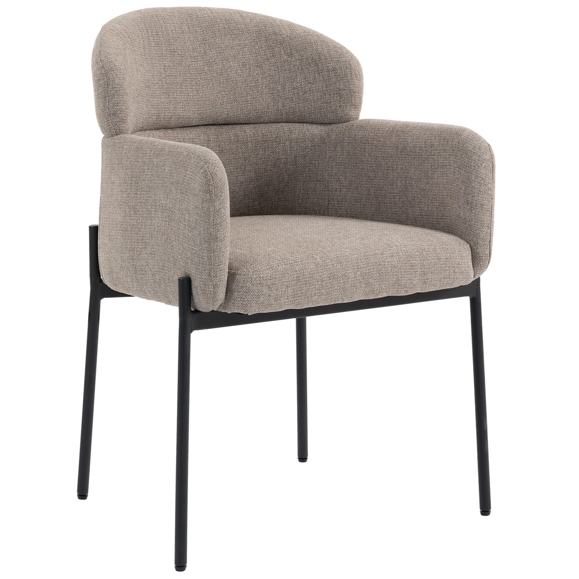 HOMCOM Relaxsessel Sessel Wohnzimmer Loungesessel mit Chenille-Optik (Set, 1-St., Lesesessel), Polsterstuhl für Schlafzimmer, Hellbraun – Bild 2 von 5