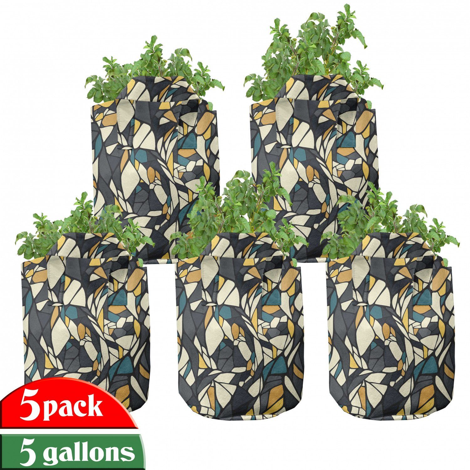Abakuhaus Pflanzkübel trippy mit hochleistungsfähig Griffen Fractal für Mosaik Formless Stofftöpfe Pflanzen
