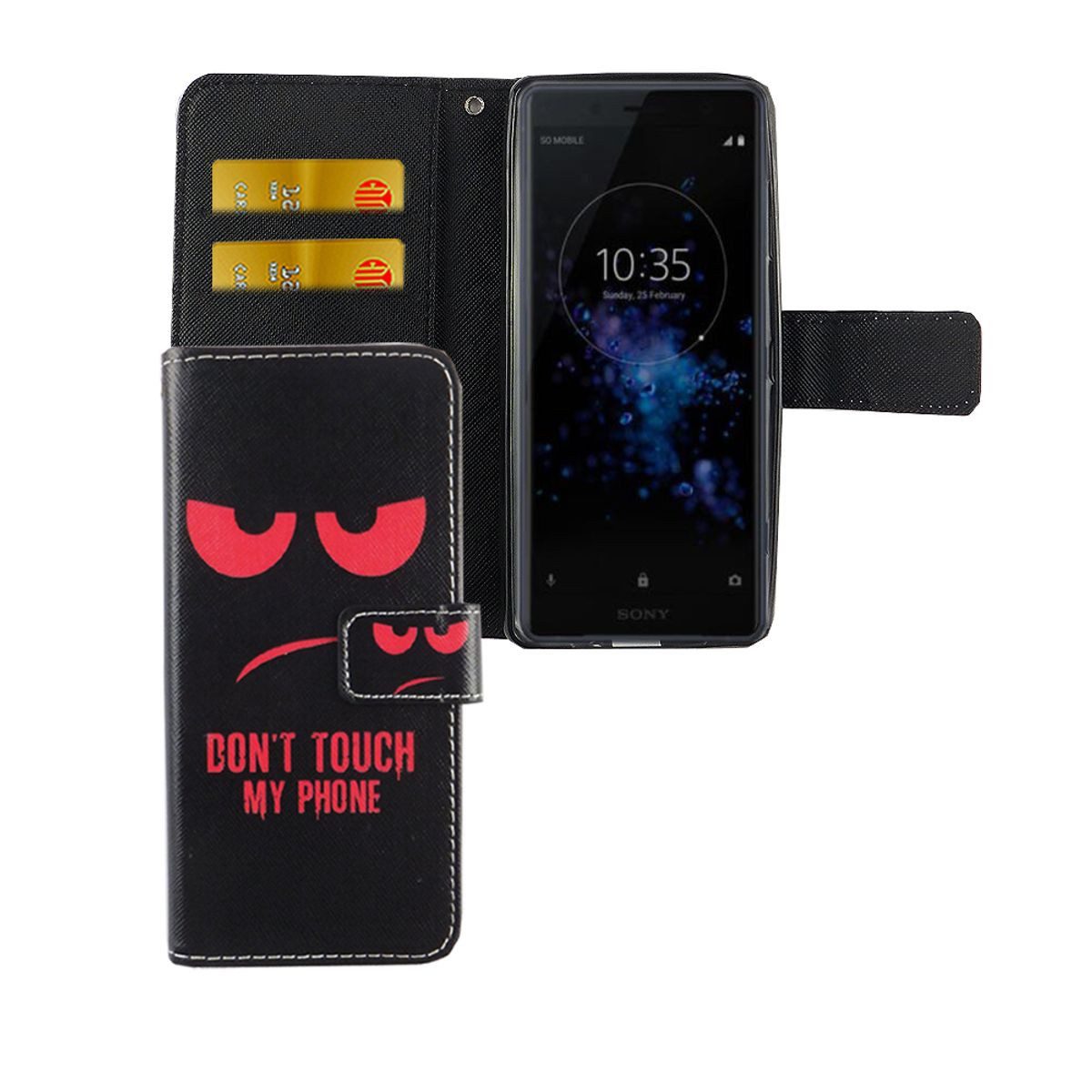 König Design Handyhülle Sony Xperia XZ2 Compact, Sony Xperia XZ2 Compact Handyhülle Bookcover Rot