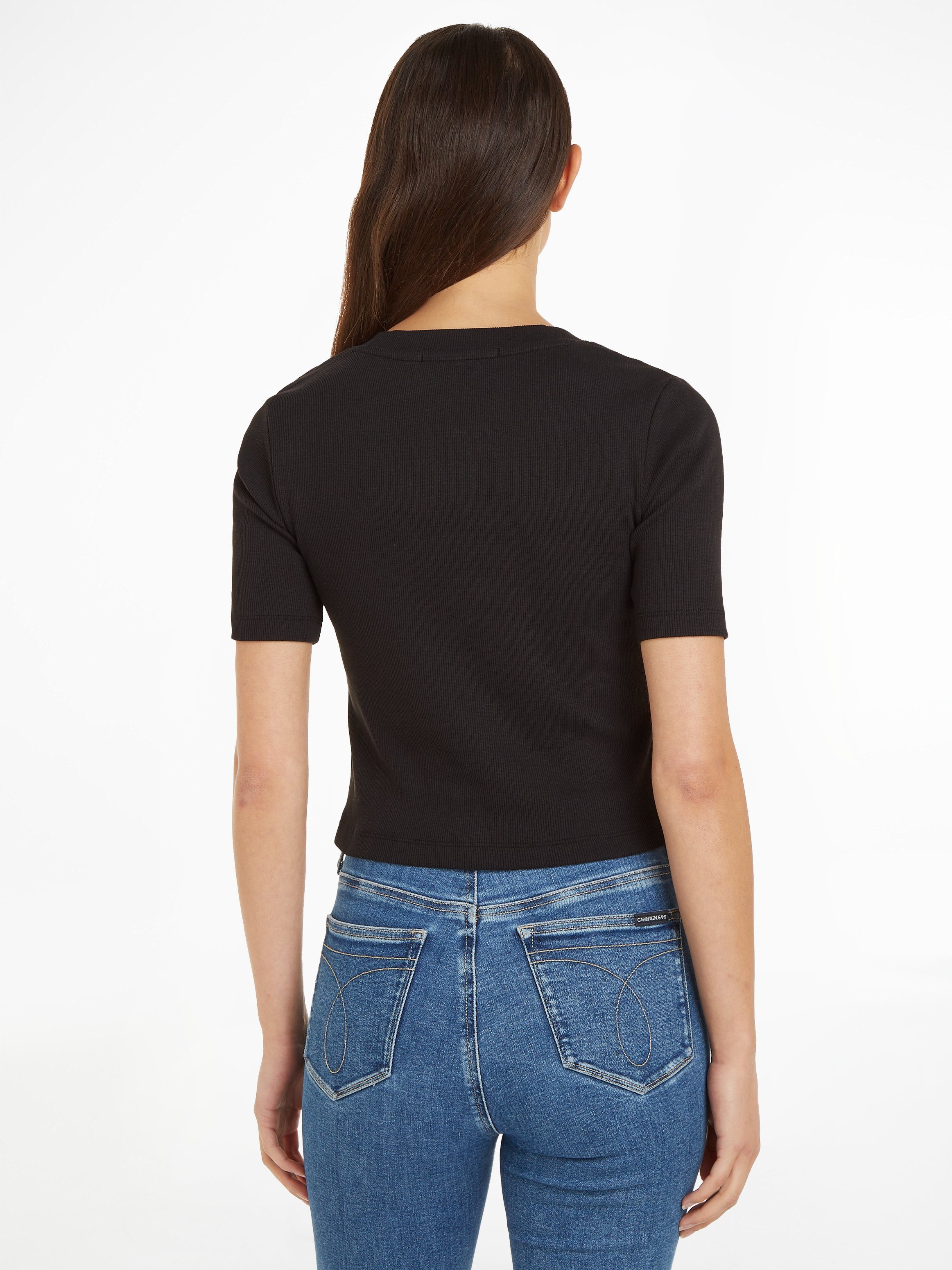 Klein V-Shirt Jeans schwarz Calvin