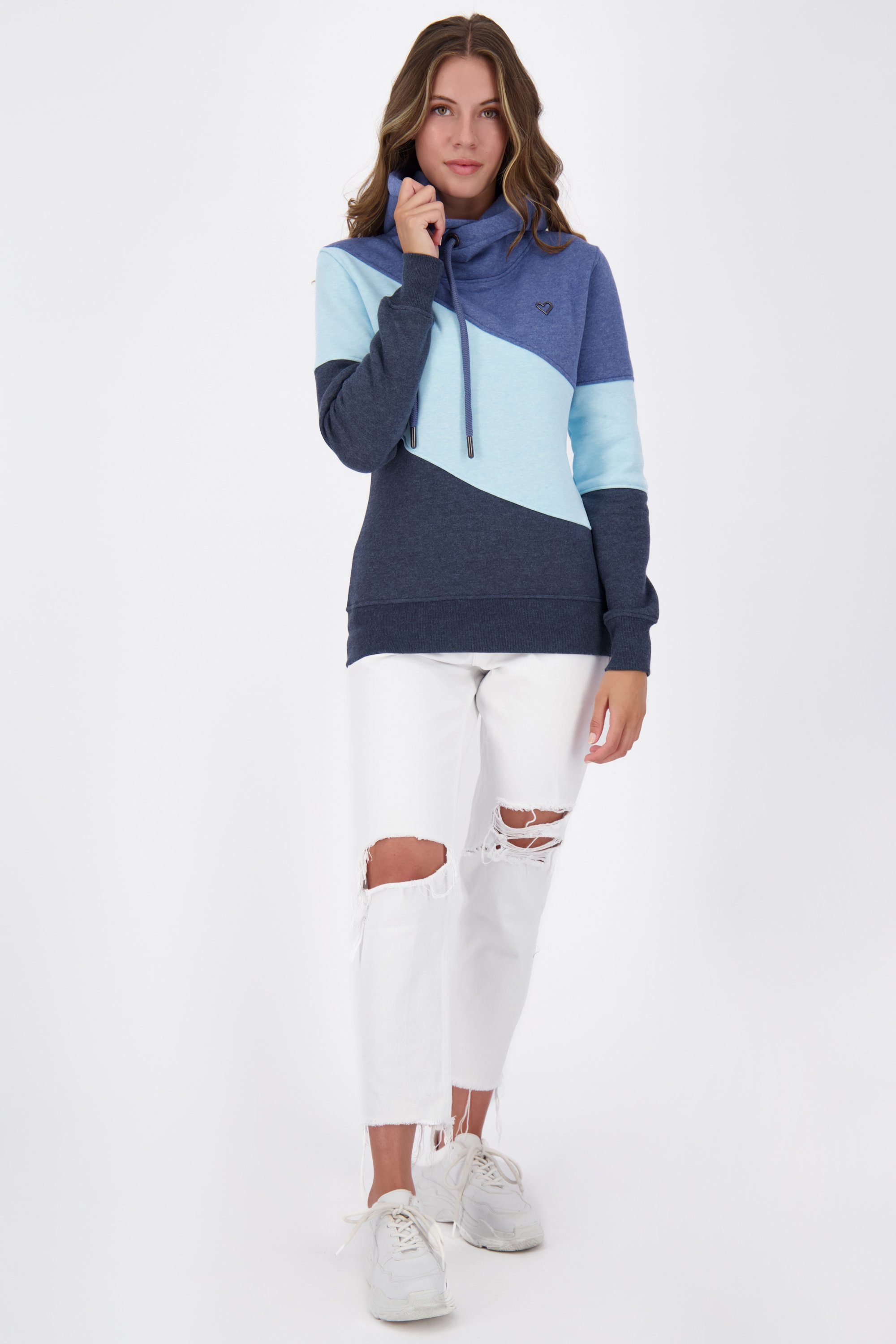 Alife & Kickin Kapuzensweatshirt StacyAK Sweatshirt Sweat marine Damen melange A Kapuzensweatshirt