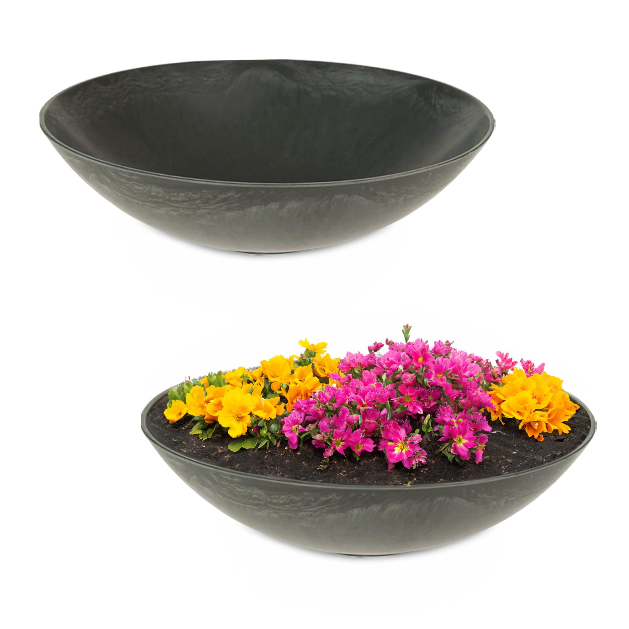 matches21 HOME & HOBBY Blumentopf Flache Pflanzschalen für draussen Dekosch günstig online kaufen