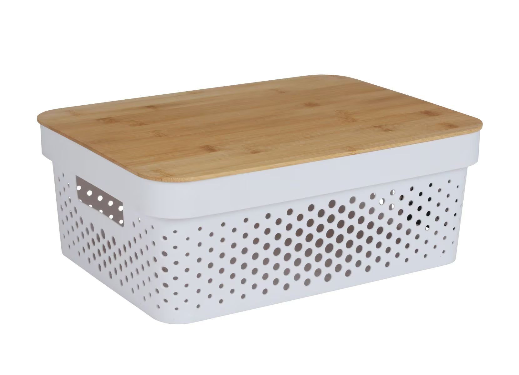 sesua Aufbewahrungsbox Aufbewahrungskorb mit Bambusdeckel & Lochmuster Kist günstig online kaufen