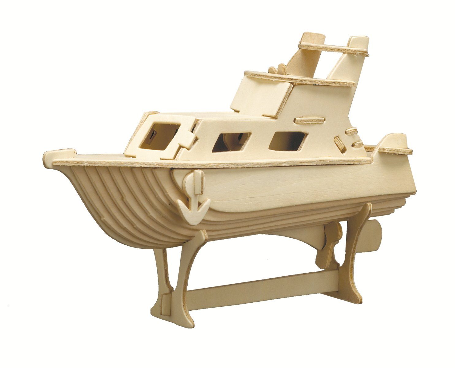 Pebaro 3D-Puzzle Holzbausatz Yacht, 850/10, 45 Puzzleteile
