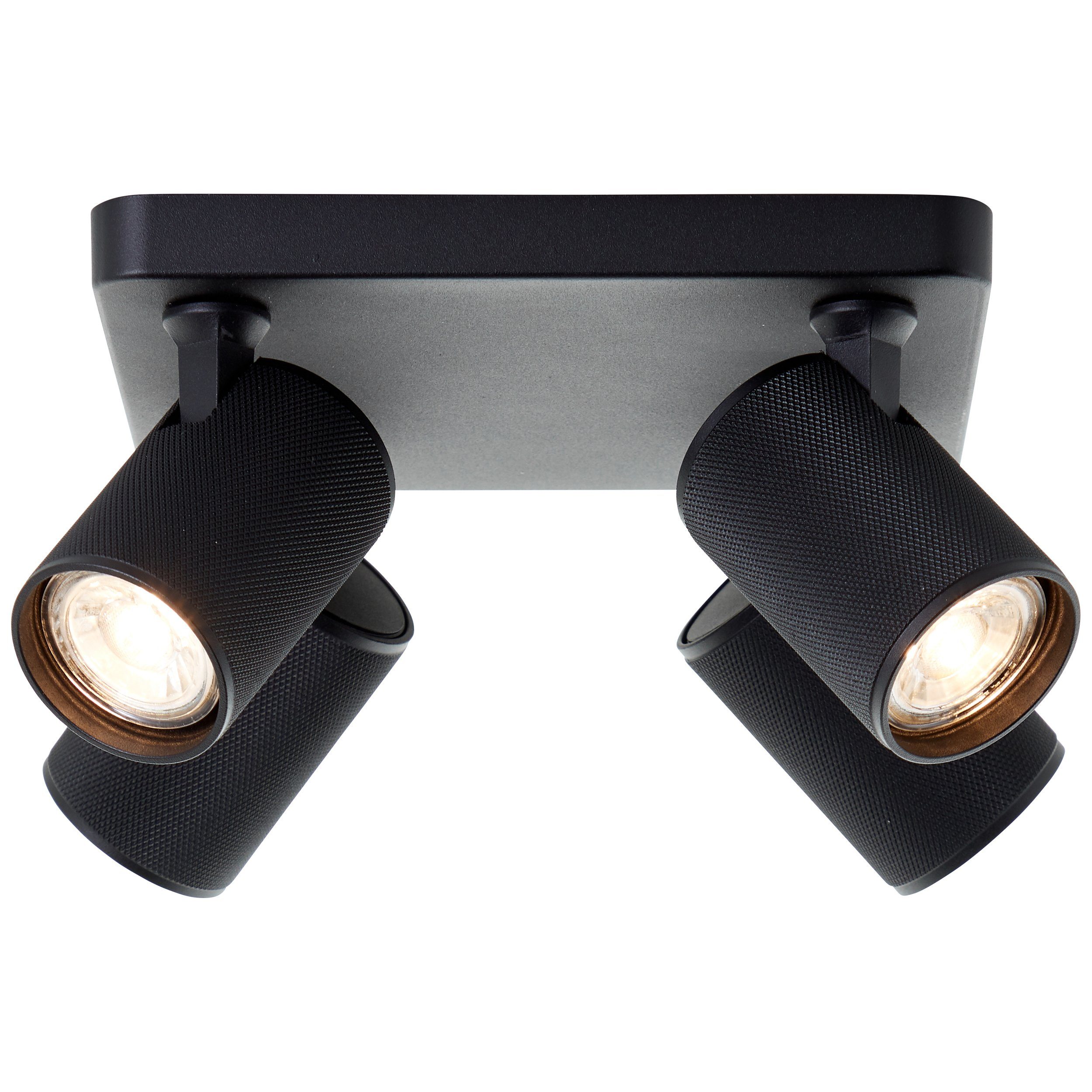 Deckenleuchte LED schwarz Marty 4x schwarz W, GU10, sand 4flg Spotplatte 10 LED-Leu Marty, Brilliant