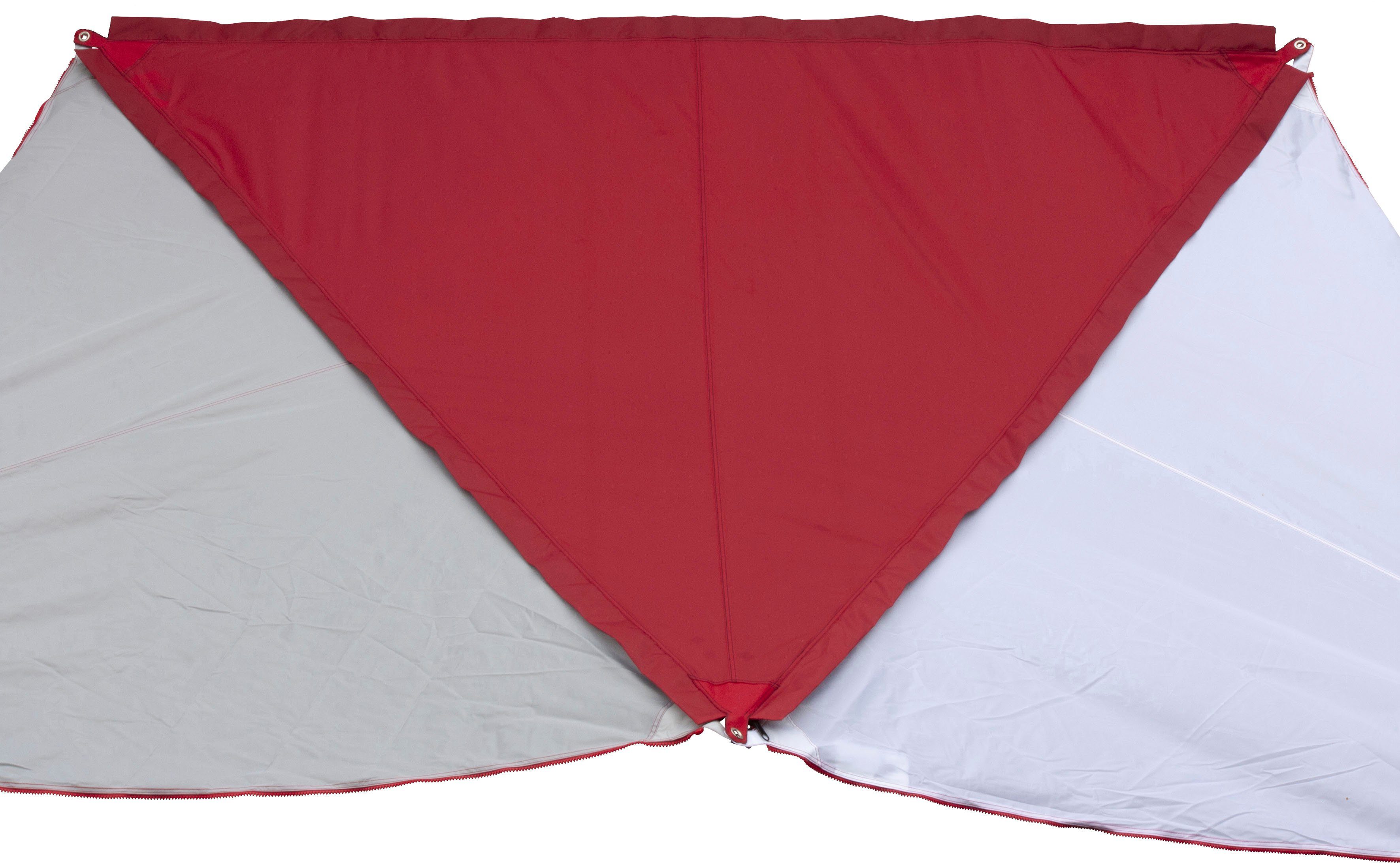 Sonnensegel rot mit RV-Abdeckung Canvas Single / schwarz BENT RV Zip-Protect