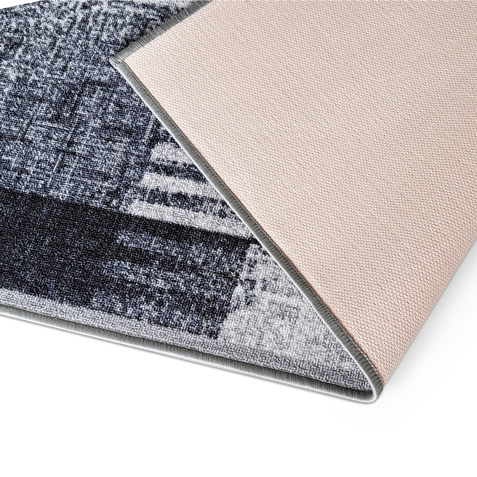 Floordirekt Läufer Teppich Cordoba, Grautöne mit Muster, Rechteckig, Strapazierfähiges Polyamid