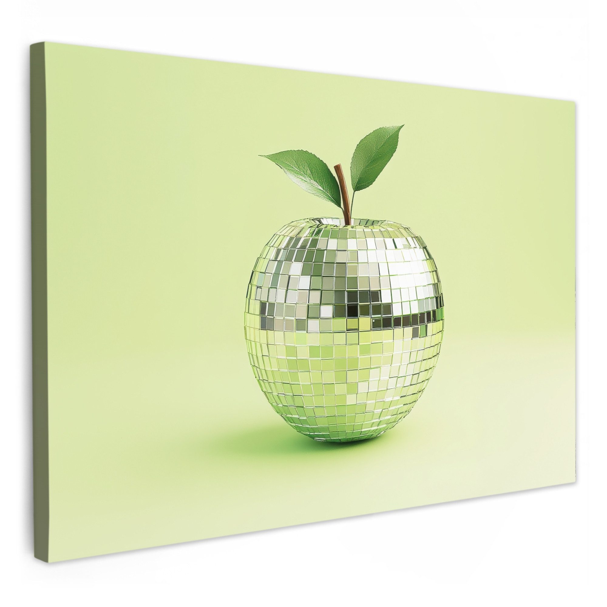 OneMillionCanvasses® Leinwandbild Grün - Disco - Dekoration - Apfel, Fotodr günstig online kaufen