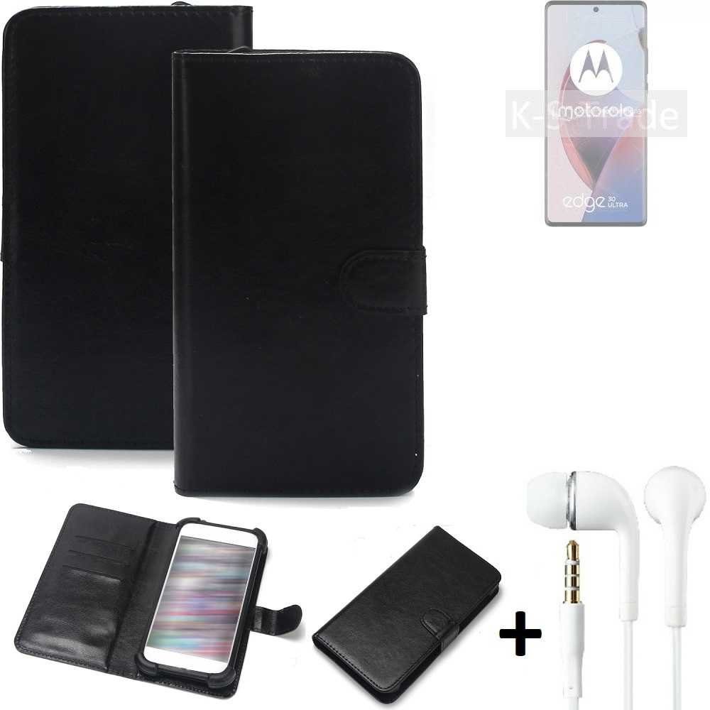 K-S-Trade Handyhülle für Motorola Edge 30 Ultra, Wallet Case Handyhülle Schutzhülle Flip cover Flipstyle Tasche