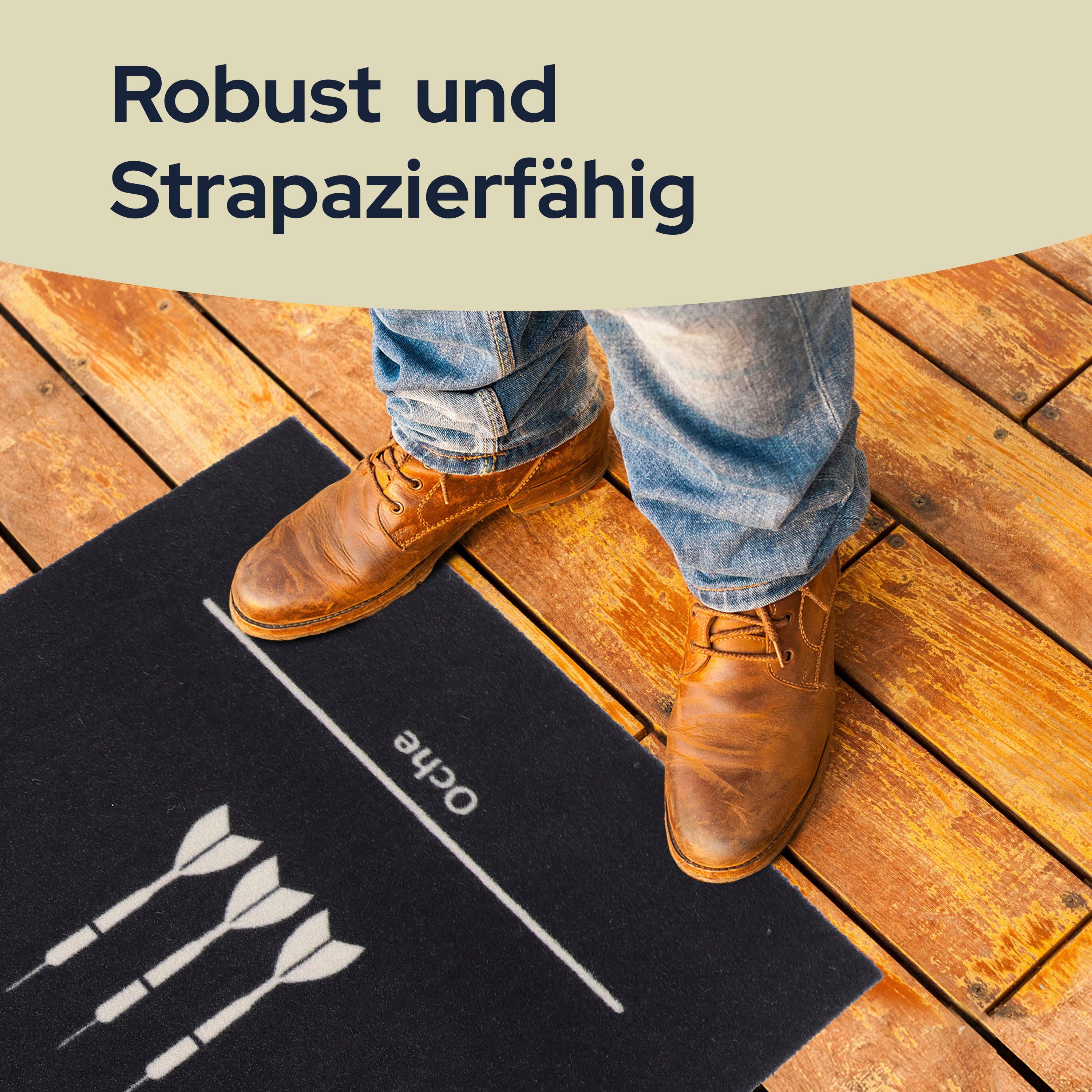 Teppich Primaflor-Ideen Textil, Höhe: DART, rutschhemmend mit offiziellem rechteckig, schwarz cm, Dartmatte Spielabstand 237 mm, in 5