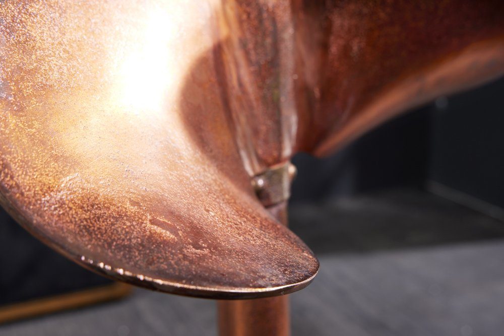 LebensWohnArt Esstisch Maritimer Design-Tisch ELICA H73xD60cm kupfer schwarz Beistelltisch