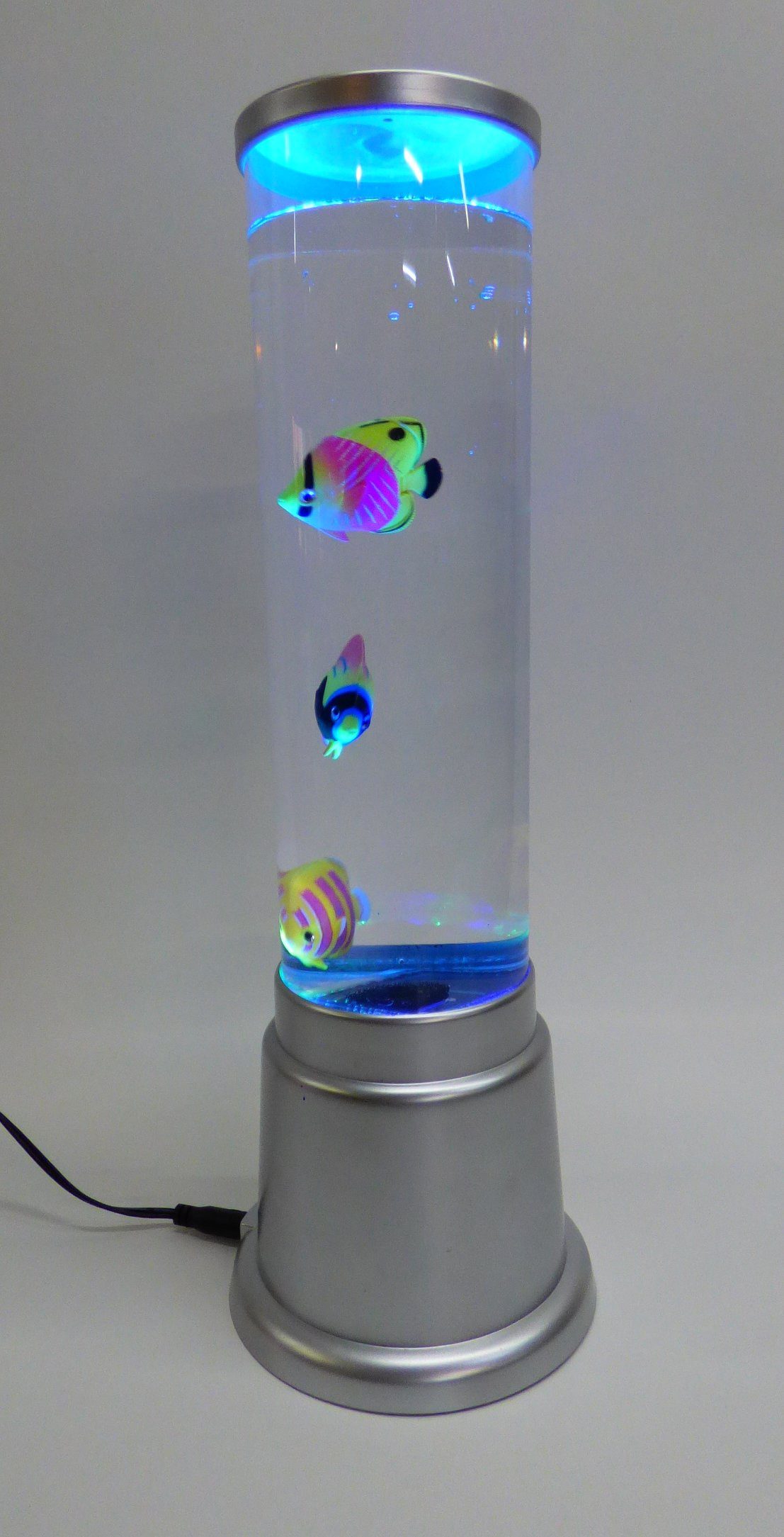 XENON LED Dekolicht 3496 Wassersäulen LED Lampe Höhe 360 mm 5 x bunte Fische mit Netzteil, LED RGB Mehrfarbig, Lichtidden