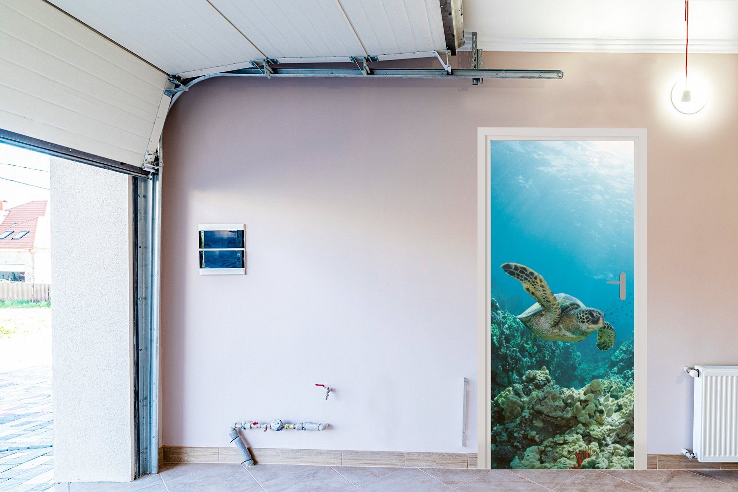 Meeresschildkröte Türtapete Hawaii, für cm St), vor Türaufkleber, Matt, bedruckt, (1 MuchoWow 75x205 Tür, Fototapete
