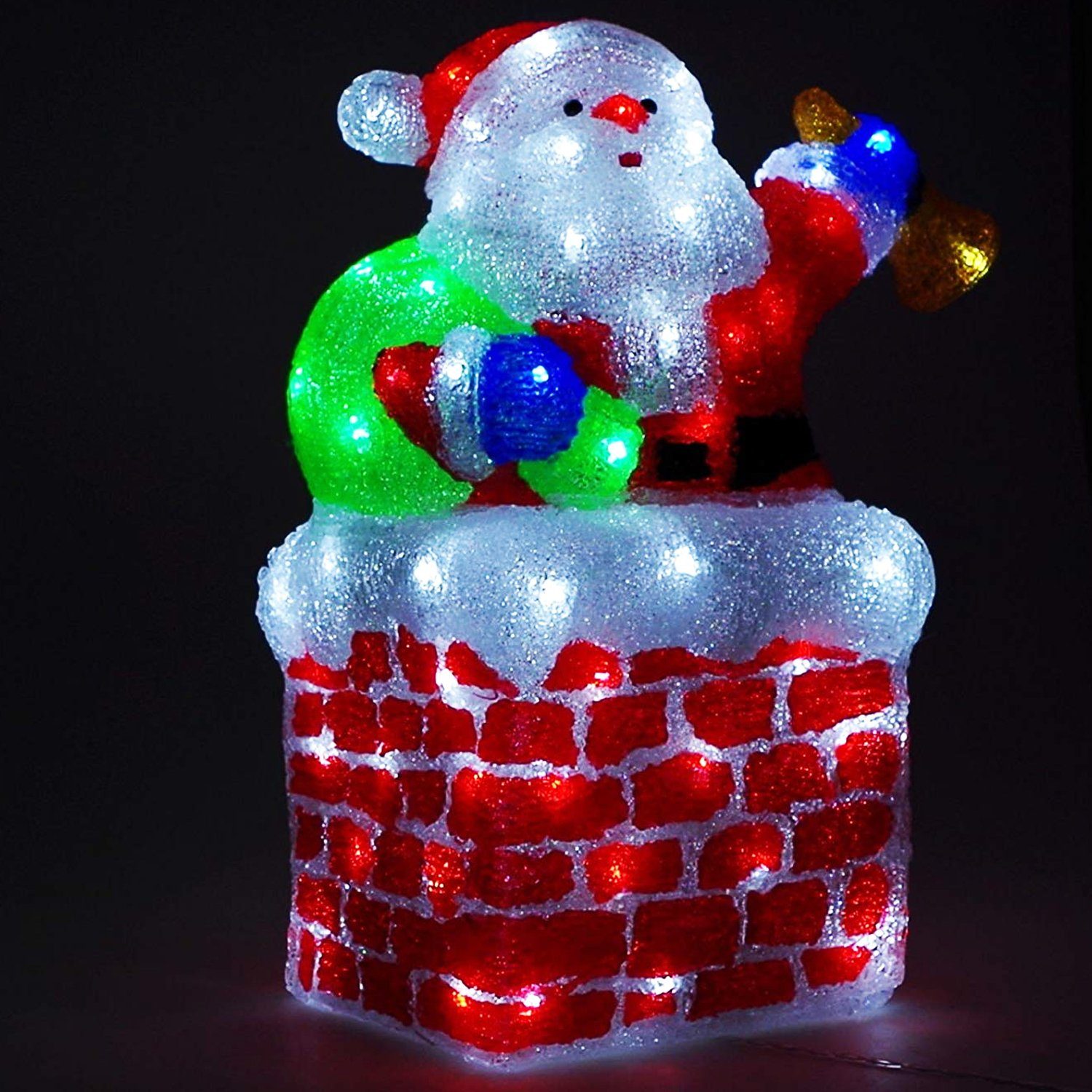 Mojawo Lichtervorhang LED Santa Claus Weihnachtsmann Acryl 96 LEDs IP44 inn günstig online kaufen
