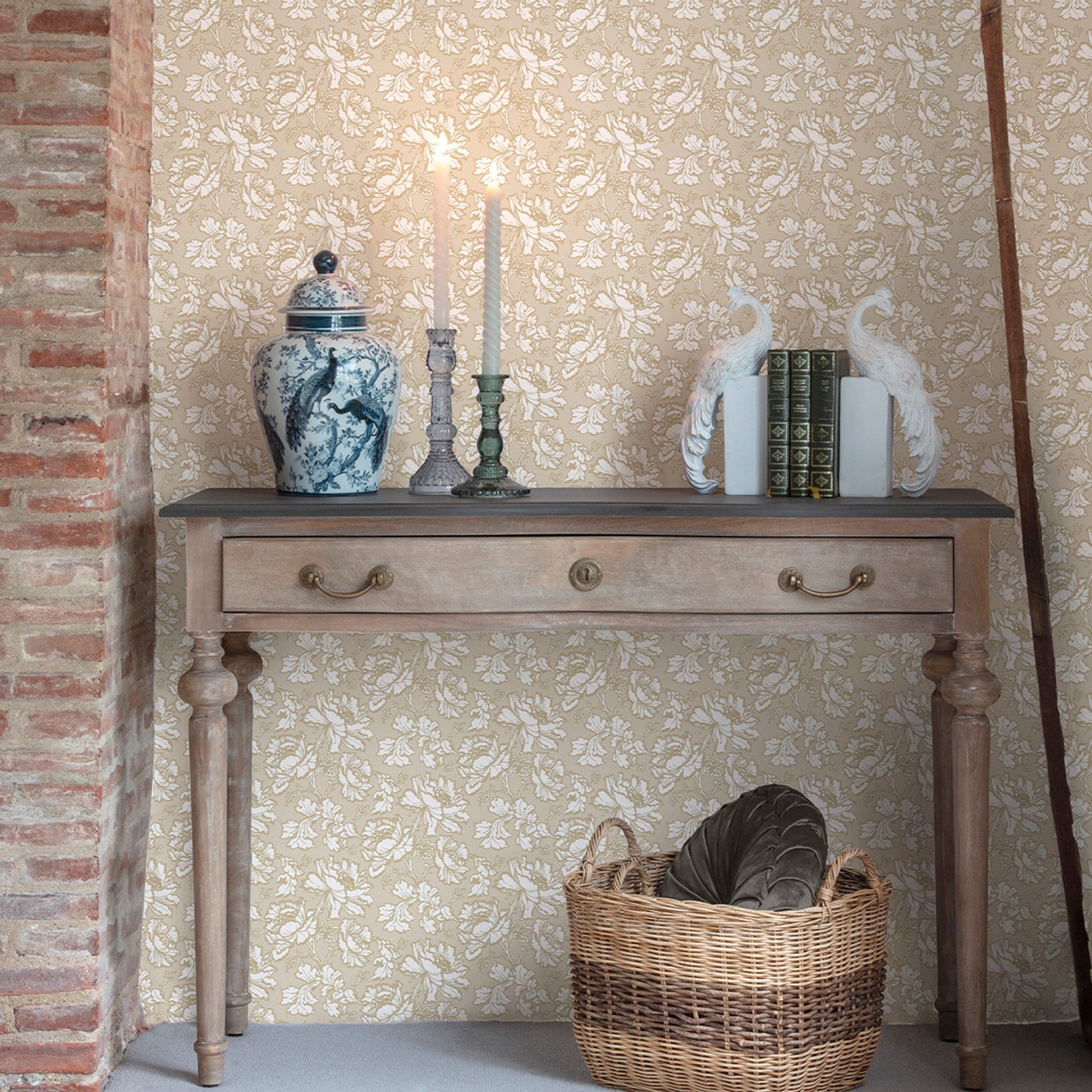 LAURA ASHLEY Vliestapete TAMARA, glatt, floral, (1 St), Design Tapeten