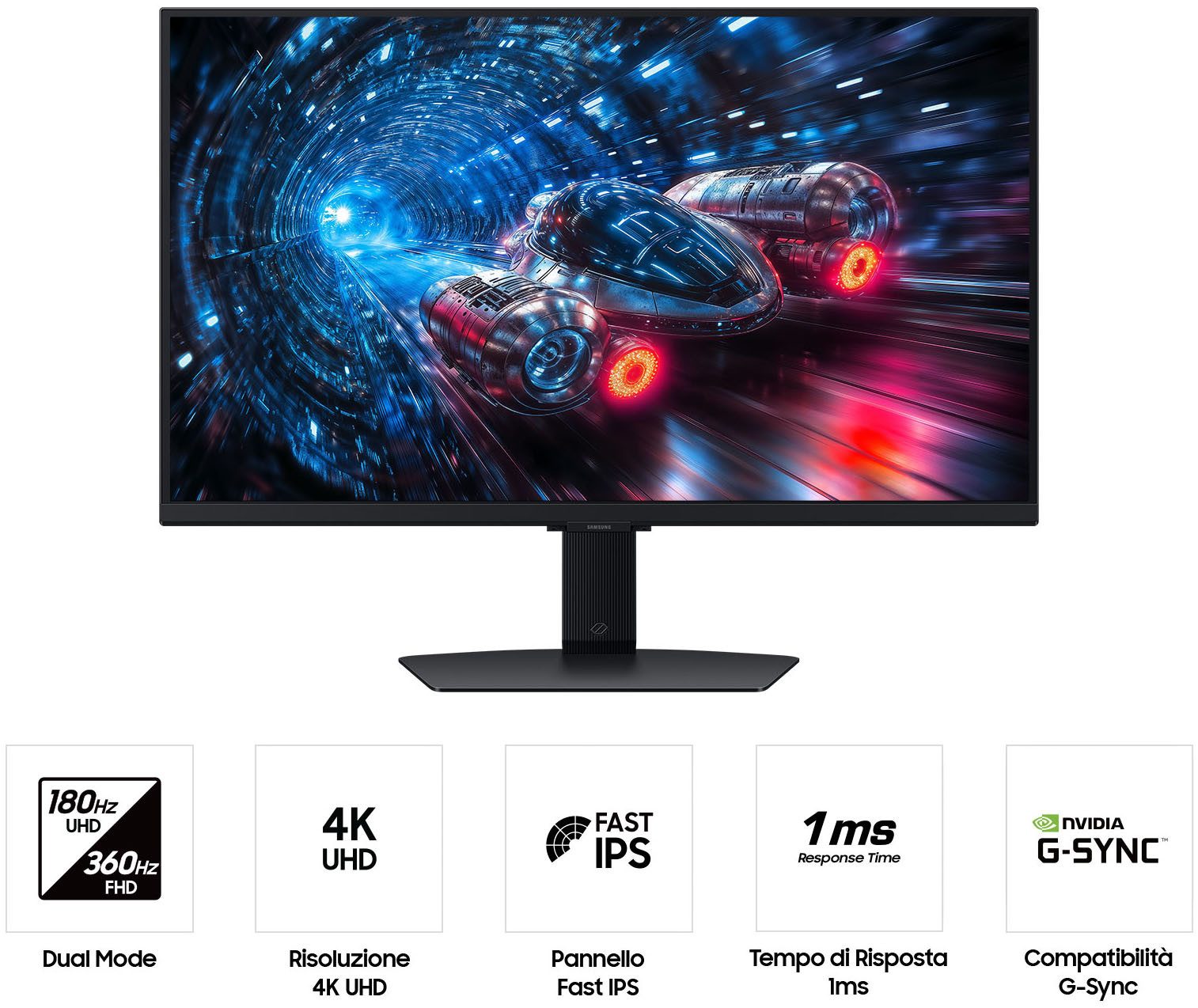 Samsung G70F LED-Monitor (68 cm/27 ", 4096 x 2160 px, 4K Ultra HD, 1 ms Reaktionszeit, 360 Hz, IPS-LCD)