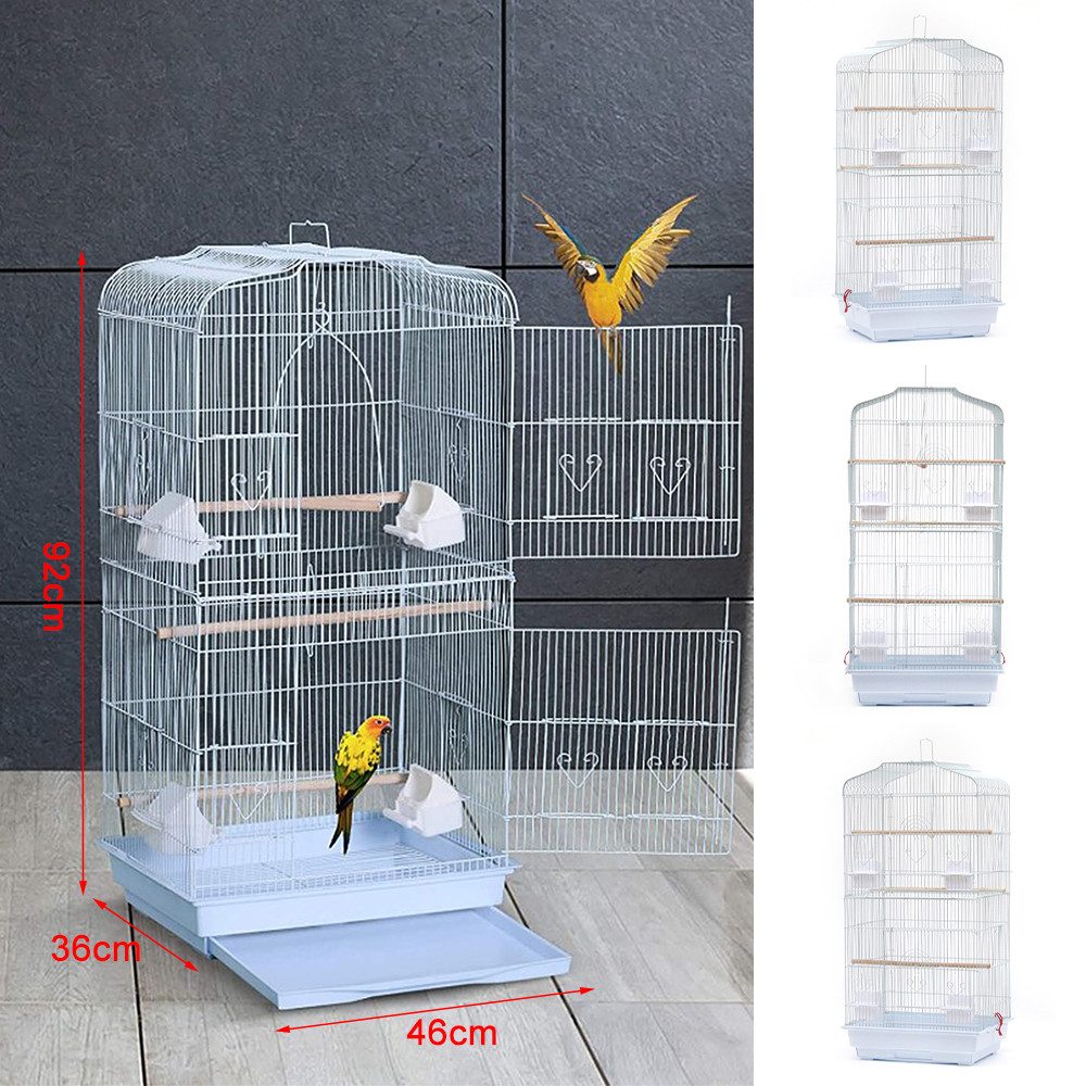 JEOBEST Vogelkäfig Vogelbauer Vogelvoliere Vogelhaus mit 3 Sitzstangen, Käf günstig online kaufen