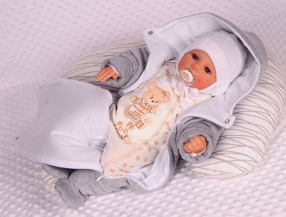 La Bortini snowsuit, pram suit, baby suit, baby overall, transitional overall in grey, sizes 44, 50, 56, 62, 68, 74