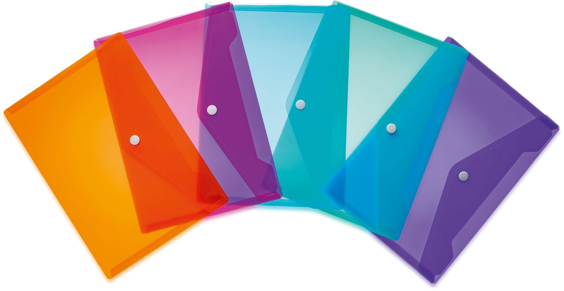 Fächermappe Brieftaschen A5 PP Trendfarben sortiert VE=5 Stück (32 Stück)