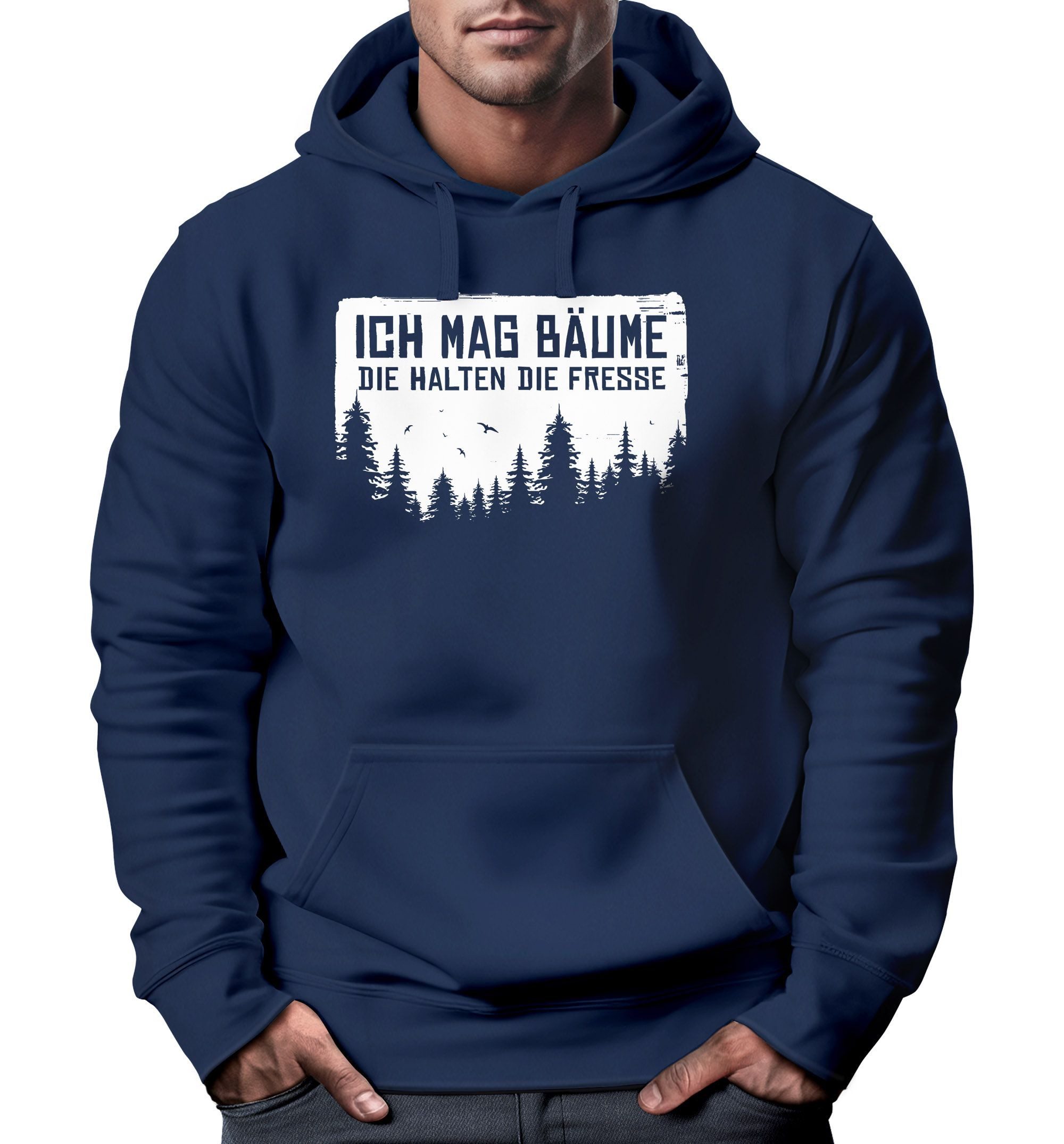 MoonWorks Hoodie Hoodie Herren Bedruckt mit Spruch lustig Ich mag Bäume Sar günstig online kaufen