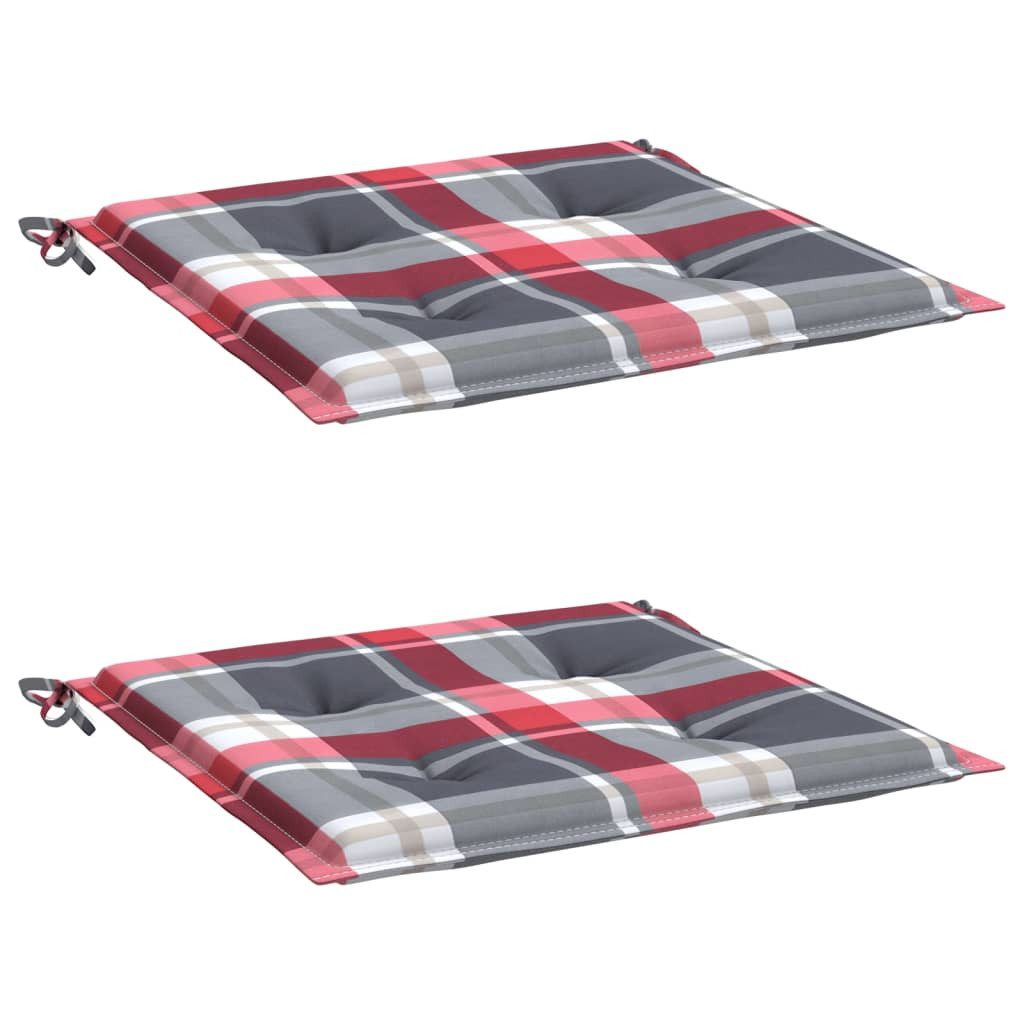 vidaXL Sitzauflage Gartenstuhl-Kissen 2Stk. Rot Karomuster günstig online kaufen