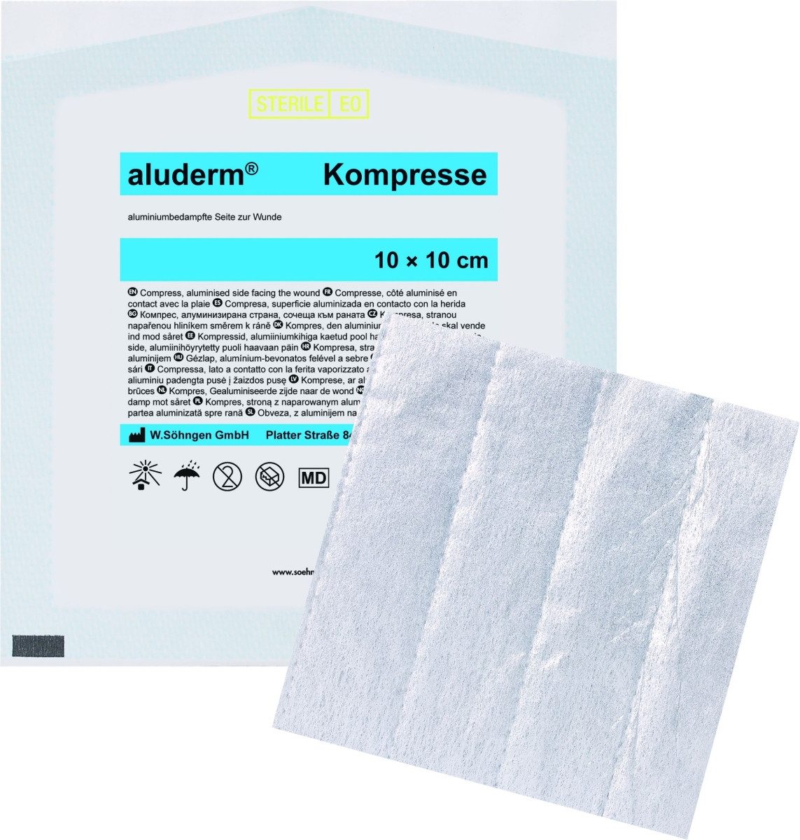 Söhngen Erste-Hilfe-Set Kompresse aluderm einzeln 10x10cm