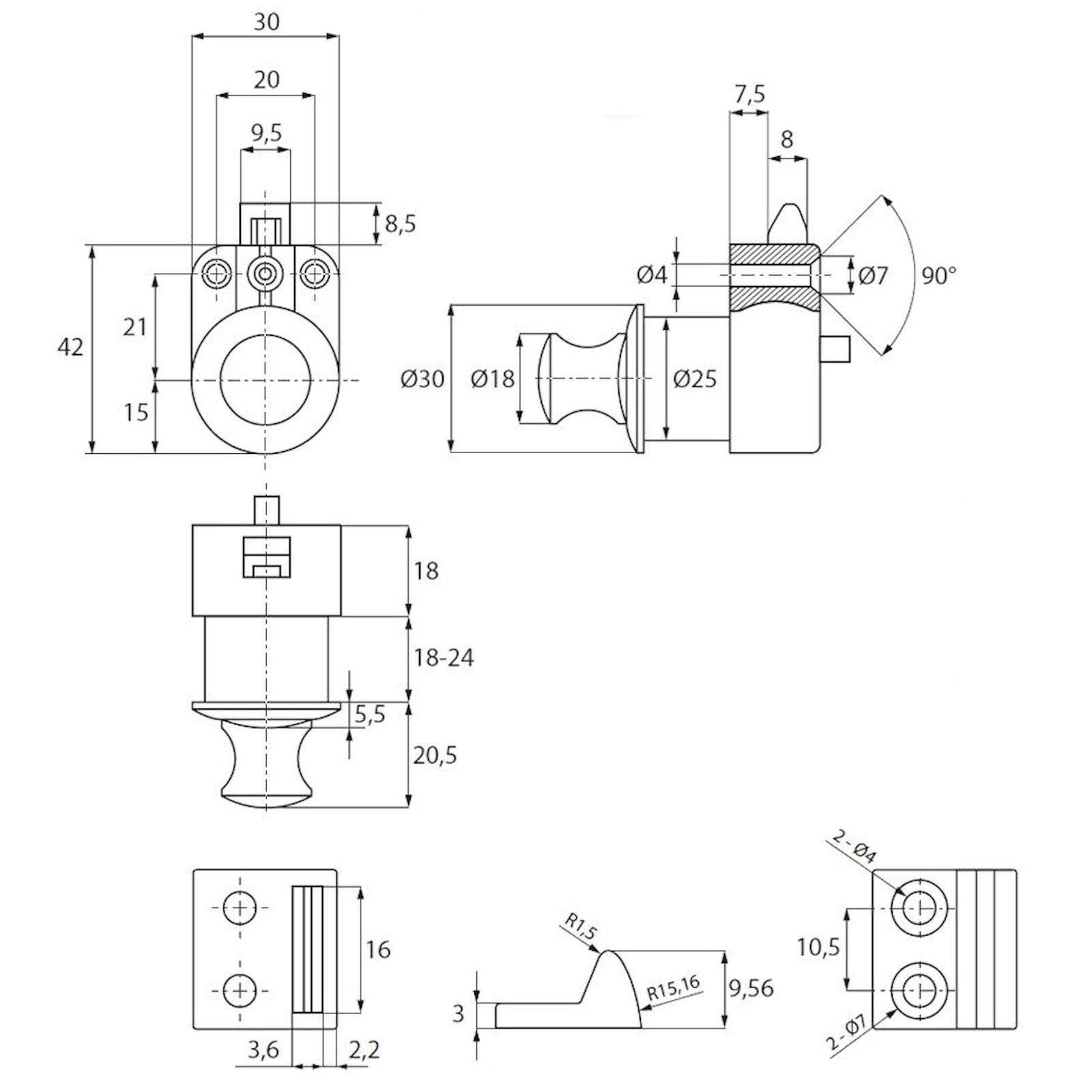 SO-TECH® Möbelschloss Push-Lock Möbelschloss CAMPIA für Boot & Caravan (1-tlg)