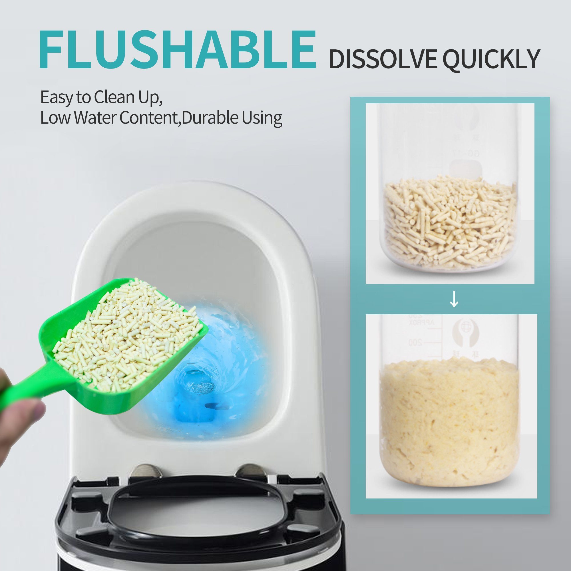 Versapet Katzenstreu Tofu Katzenstreu 40L 18,4kg (4-tlg), Klumpstreu für Katzenklo, Cat Litter, feste Klumpenbildung