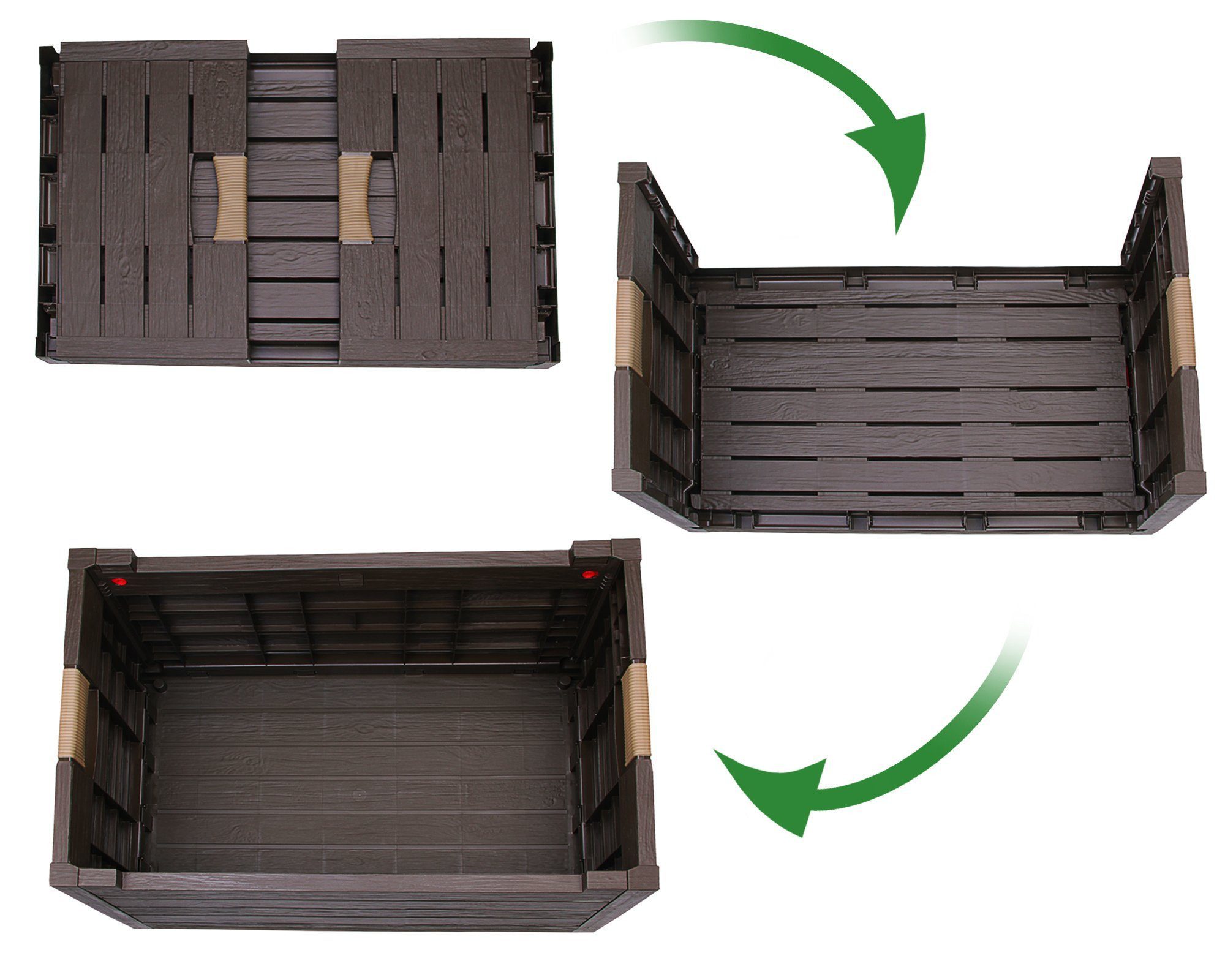 ONDIS24 Klappbox Korb für Brennholz Faltbox Feuerholz Kiste Faltbarer Einkaufskorb, 50 l, Florida Kofferraum Organizer Auto