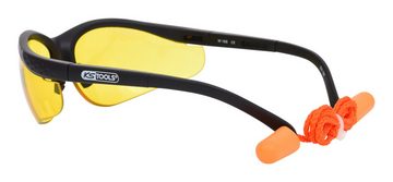 KS Tools Arbeitsschutzbrille, Schutzbrille-gelb, mit Ohrstöpsel