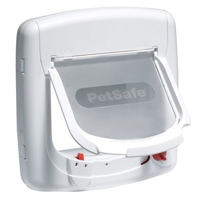 PetSafe Haustierklappe Magnetische 4-Wege-Katzenklappe Deluxe 400 Weiß 5005