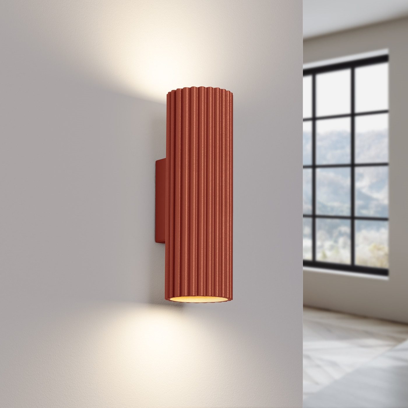 SOLLUX lighting Wandleuchte Wandleuchte Karbon 20 Roter Ocker, Nicht enthalten