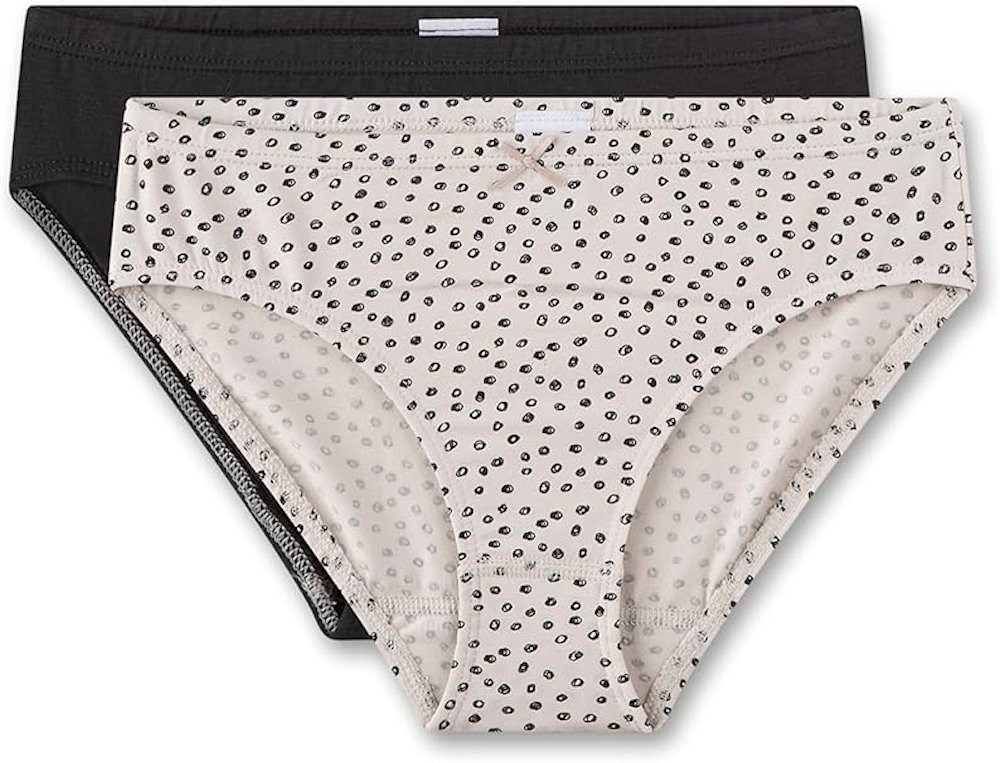 Slip Sanetta Mädchen 2er Pack Rioslips Slip gepunktet + uni schwarz